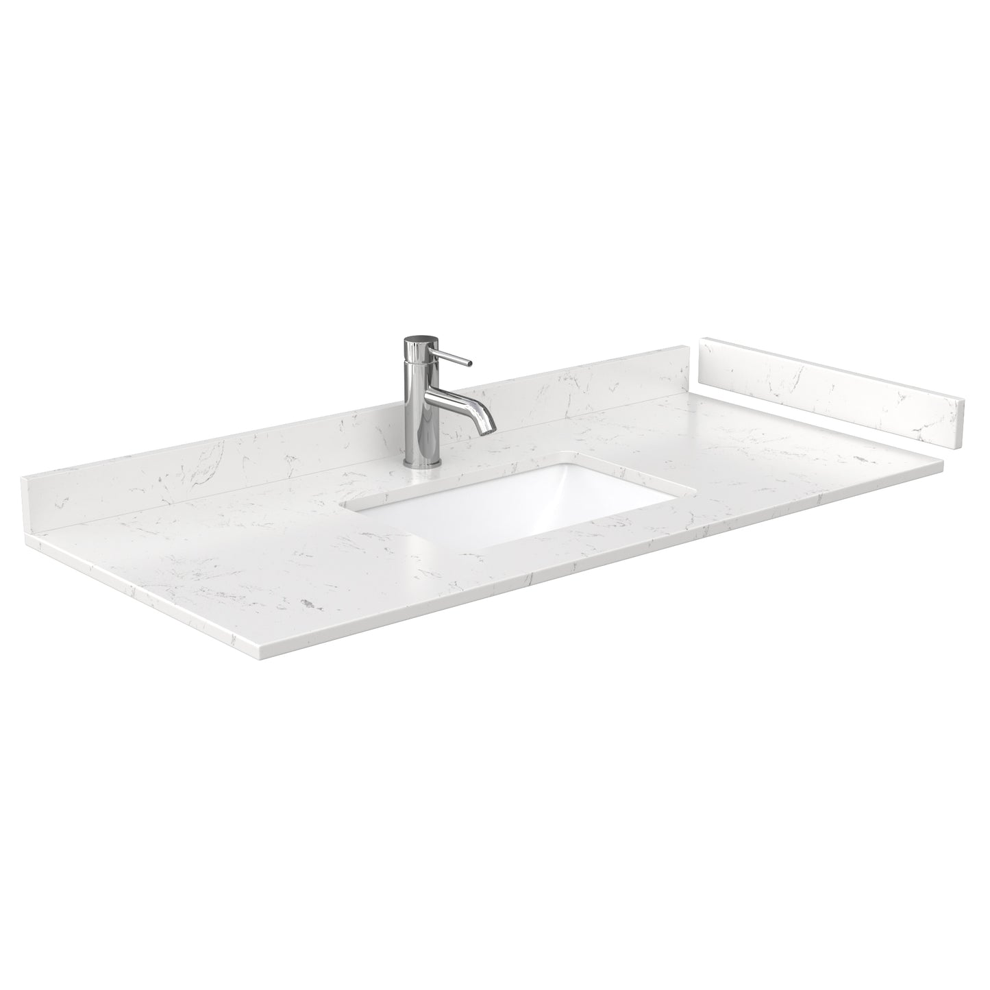 Miranda 48" Single Vanity in White, Carrara Cultured Marble Top, Gold Trim