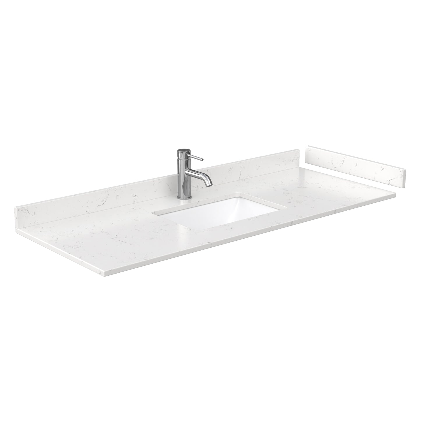 Beckett 54" Single Vanity in White, Carrara Cultured Marble Top, Black Trim