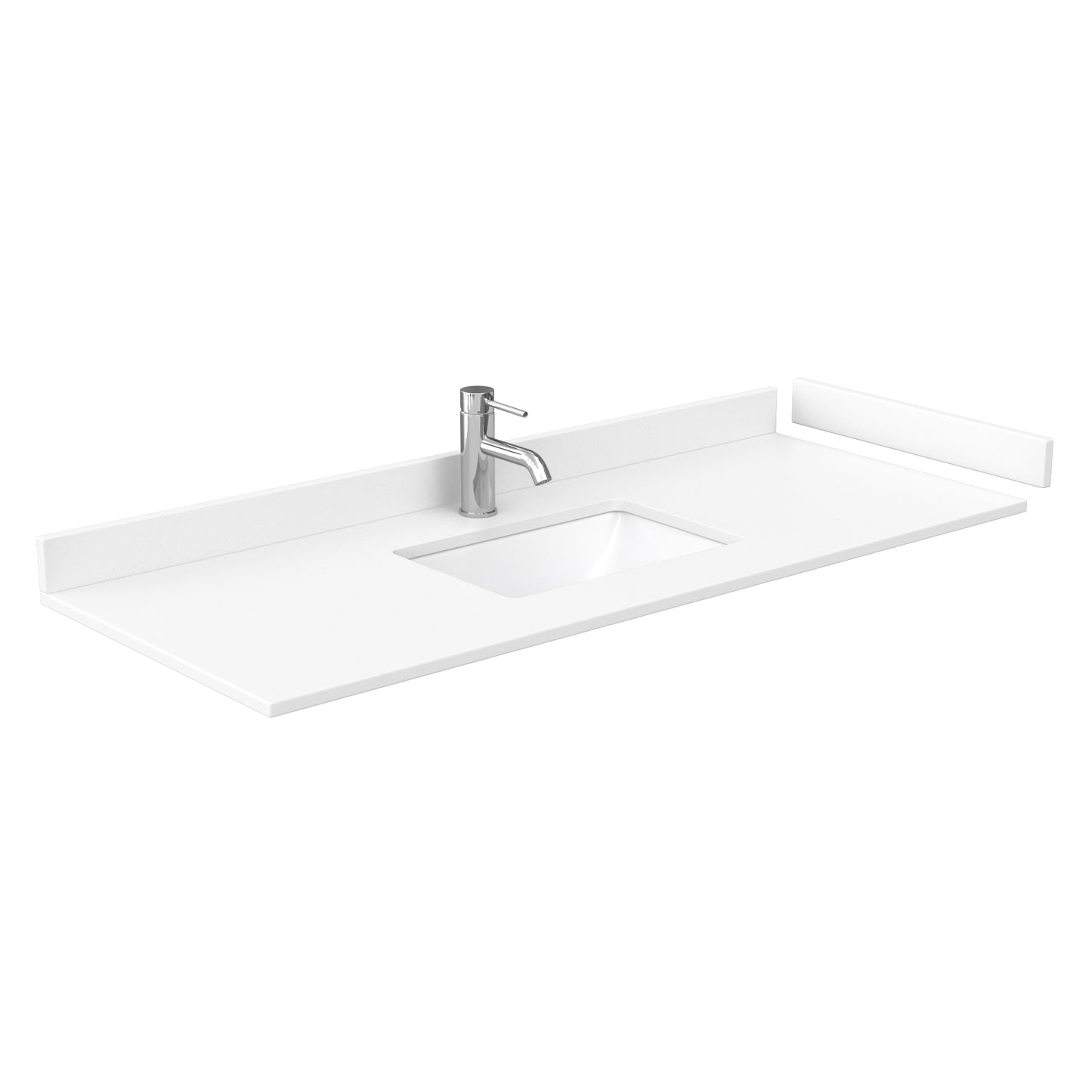 Beckett 54" Single Vanity in White, White Cultured Marble Top, Gold Trim