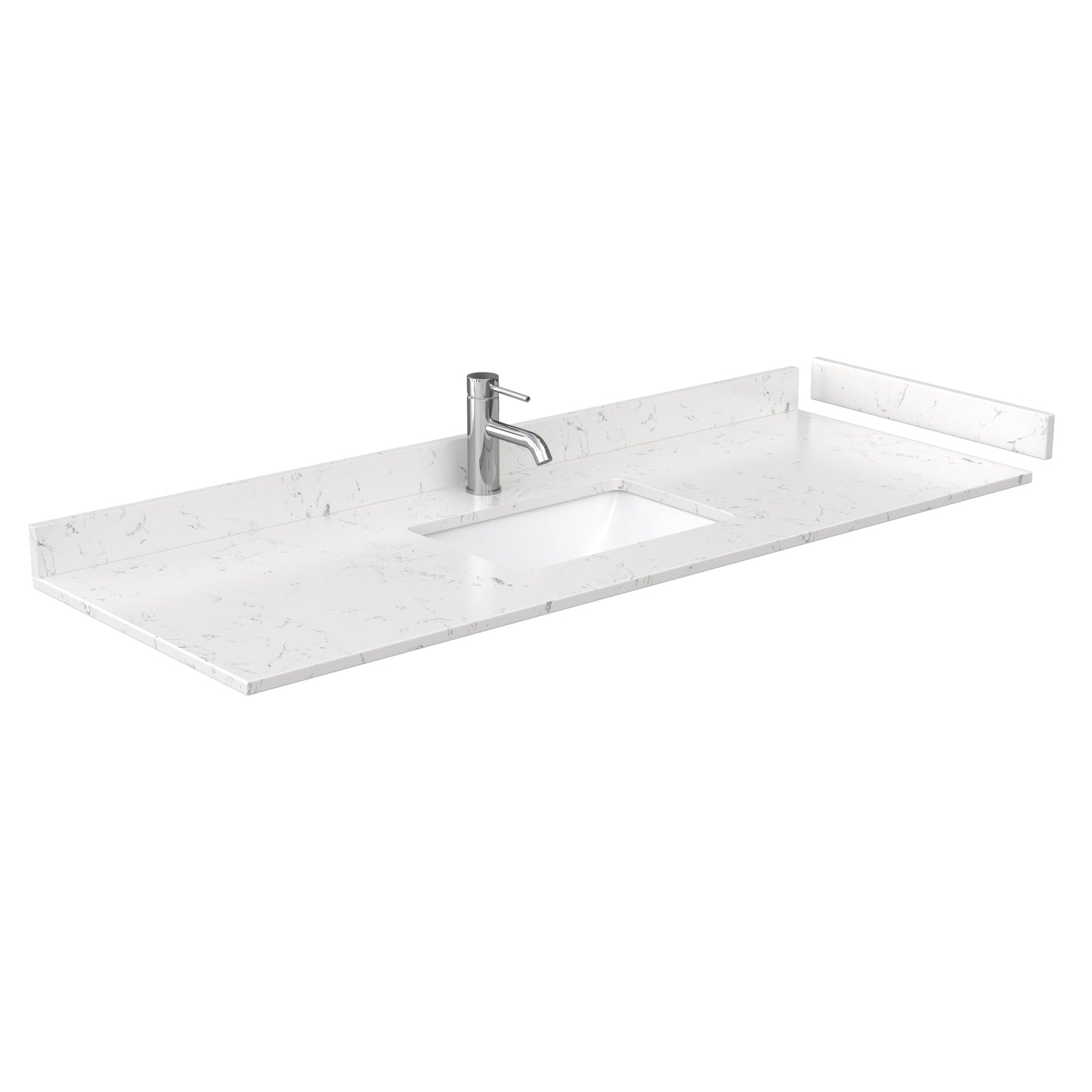 Beckett 60" Single Vanity in White, Carrara Cultured Marble Top, Square Sink