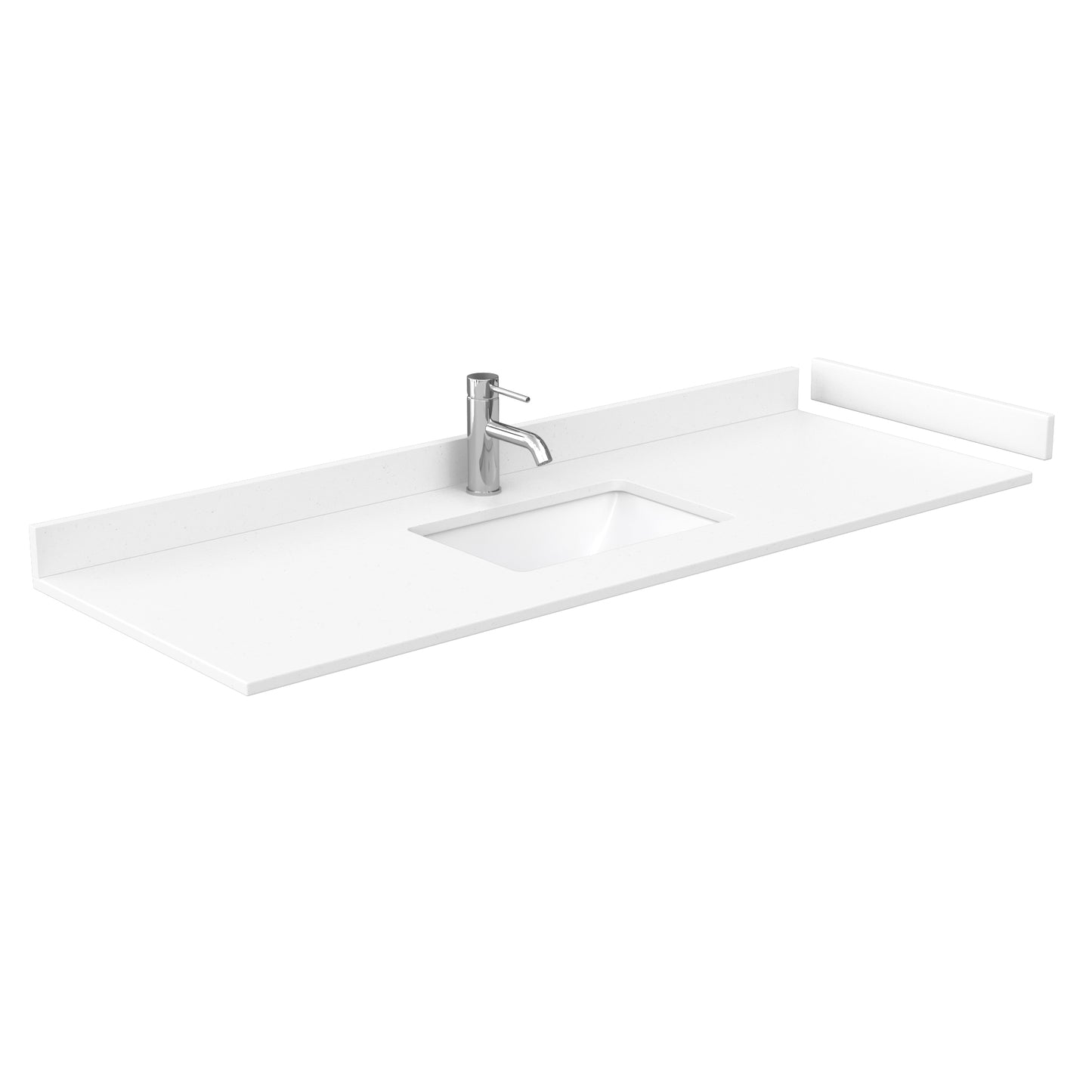 Avery 60" Single Vanity in White, White Cultured Marble Top, Sink, 58" Mirror