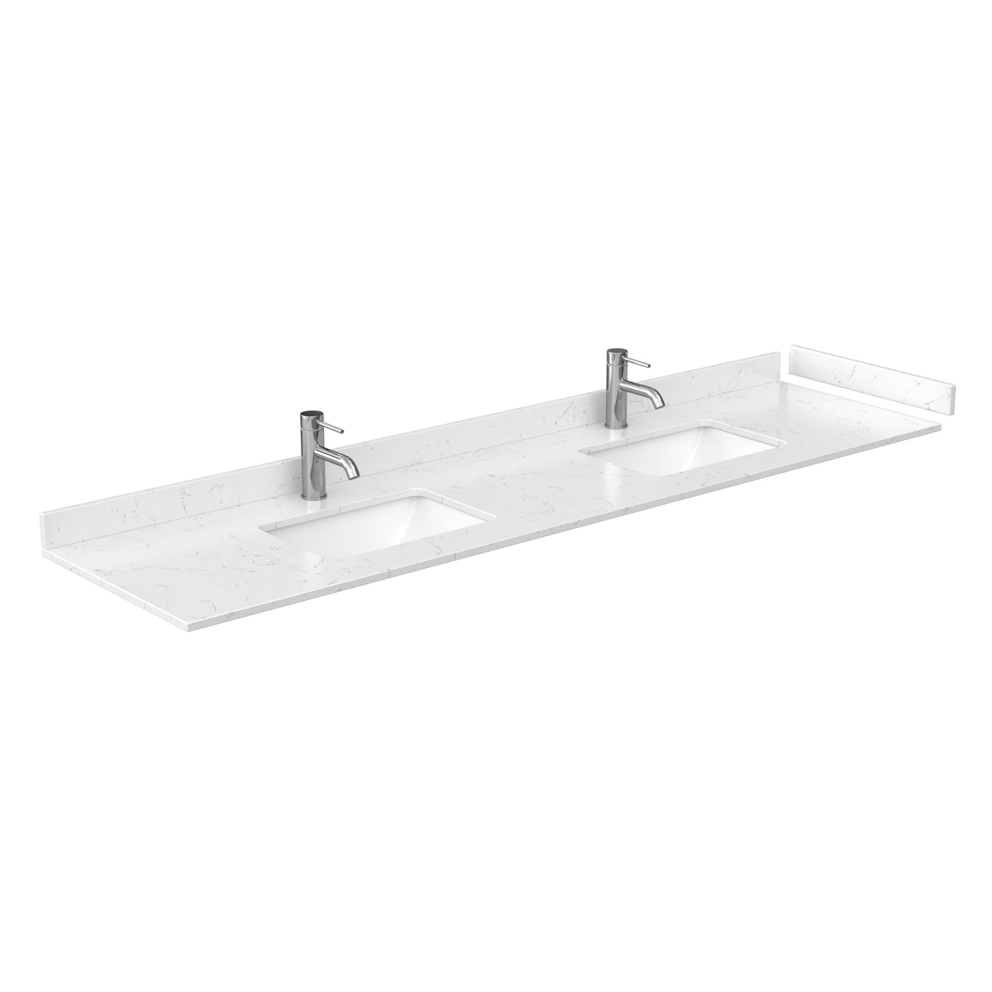 Miranda 84" Double Vanity in White, Carrara Marble Top, Black Trim, 70" Mirror