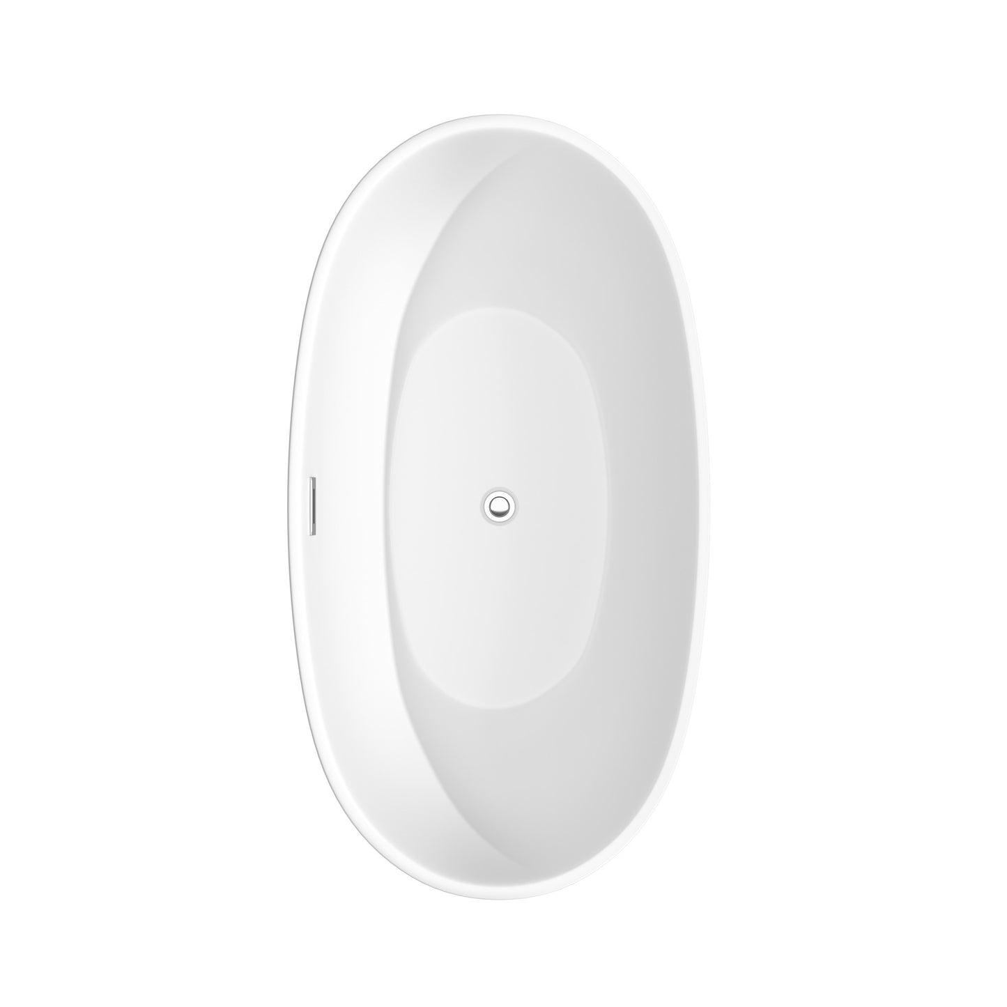 Juno 59" Freestanding Bathtub in Matte White, Trim in Polished Chrome