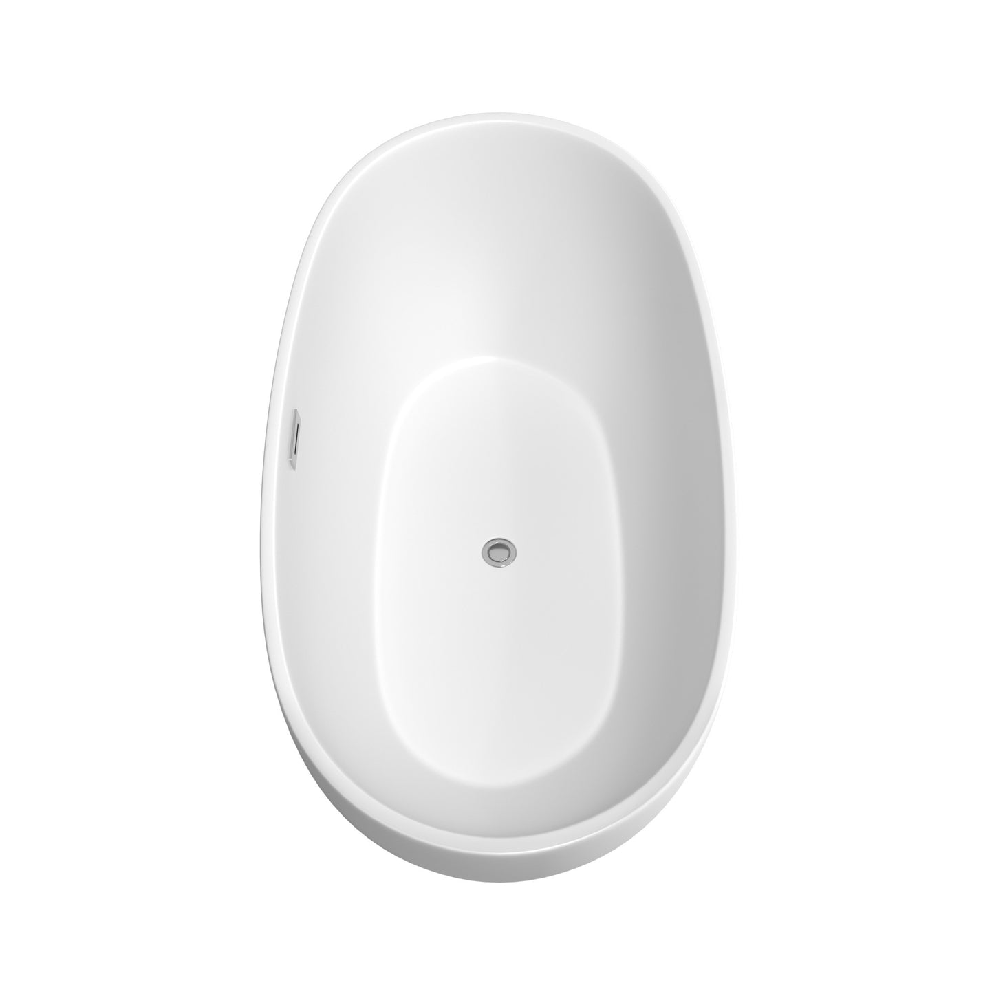 Juno 63" Freestanding Bathtub in Matte White, Trim in Polished Chrome