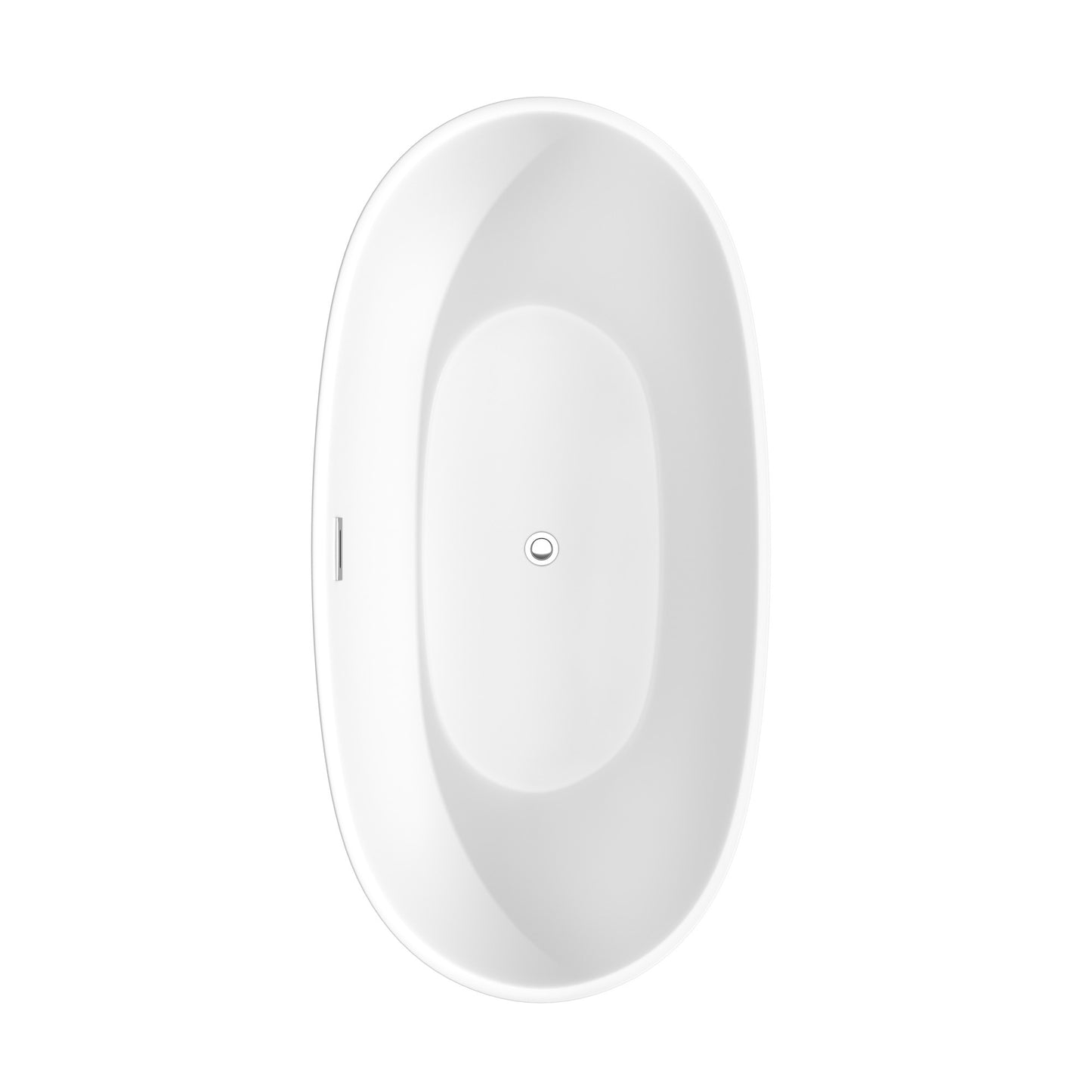 Juno 63" Freestanding Bathtub in Matte White, Chrome Trim, Faucet in Gold