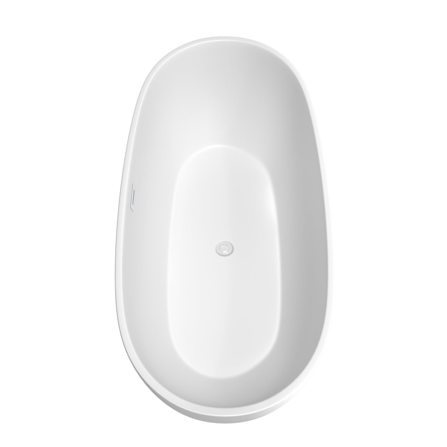 Juno 71" Freestanding Bathtub in Matte White, White Trim, Faucet in Brushed Gold
