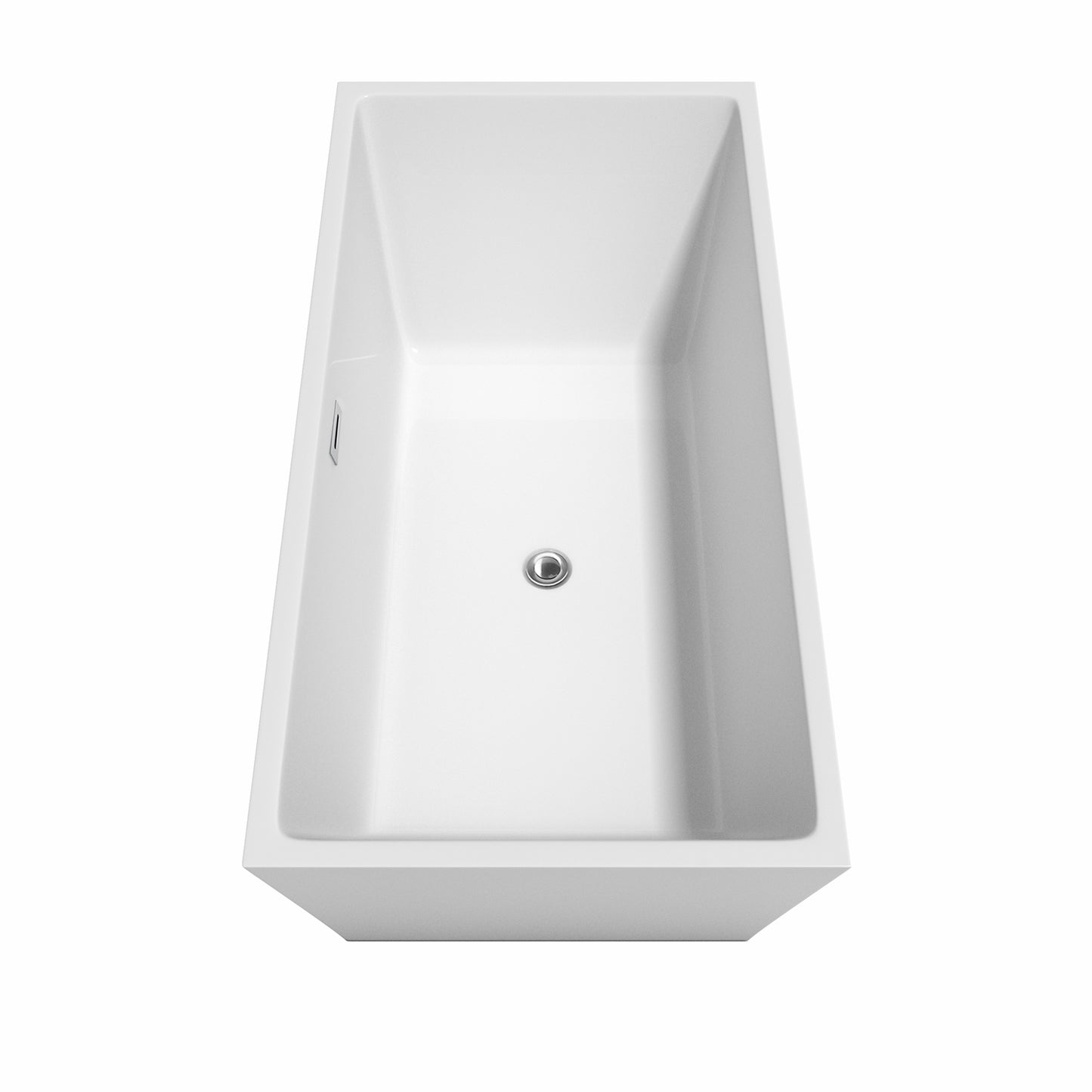 Sara 63" Freestanding Bathtub in White, Chrome Trim, Faucet in Brushed Gold