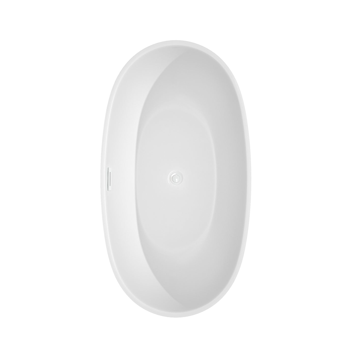 Juno 59" Freestanding Bathtub in White, Shiny White Trim, Faucet in Brushed Gold