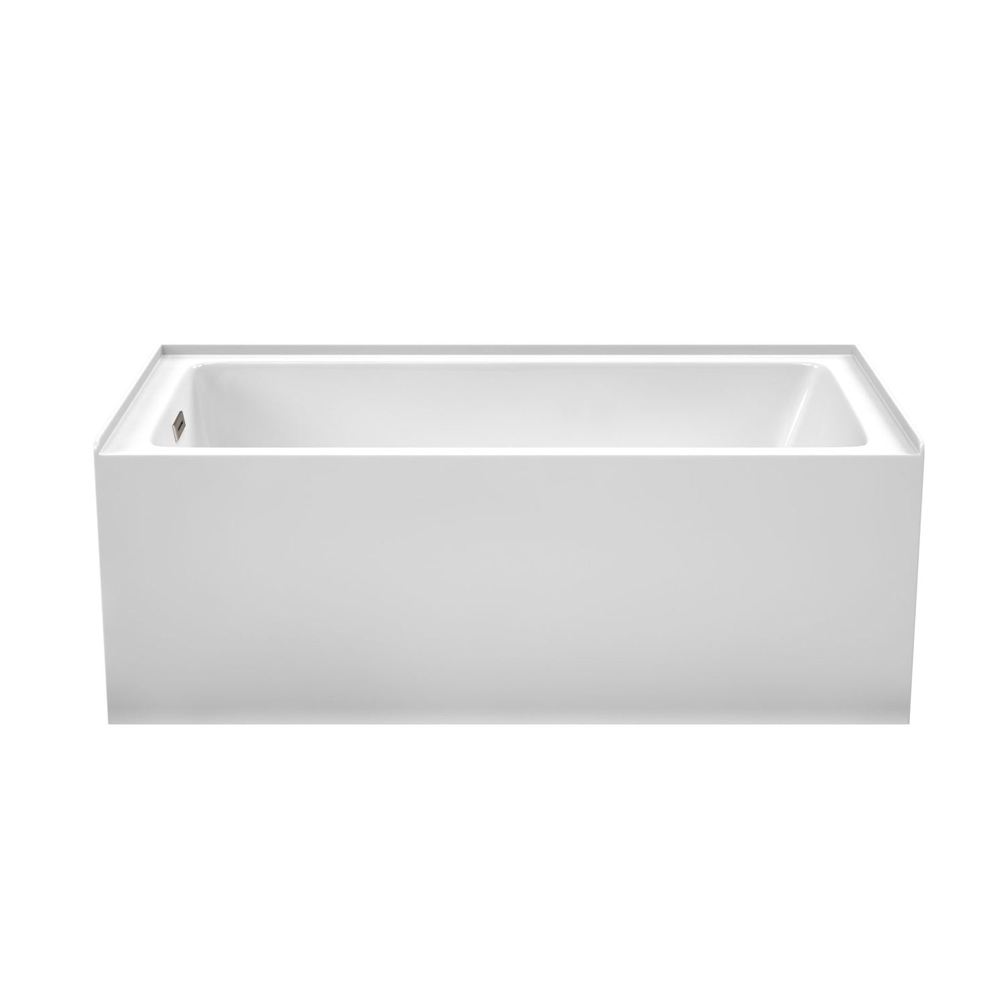 Grayley 60 x 32" Alcove Bathtub in White, Left-Hand Drain, Trim in Nickel