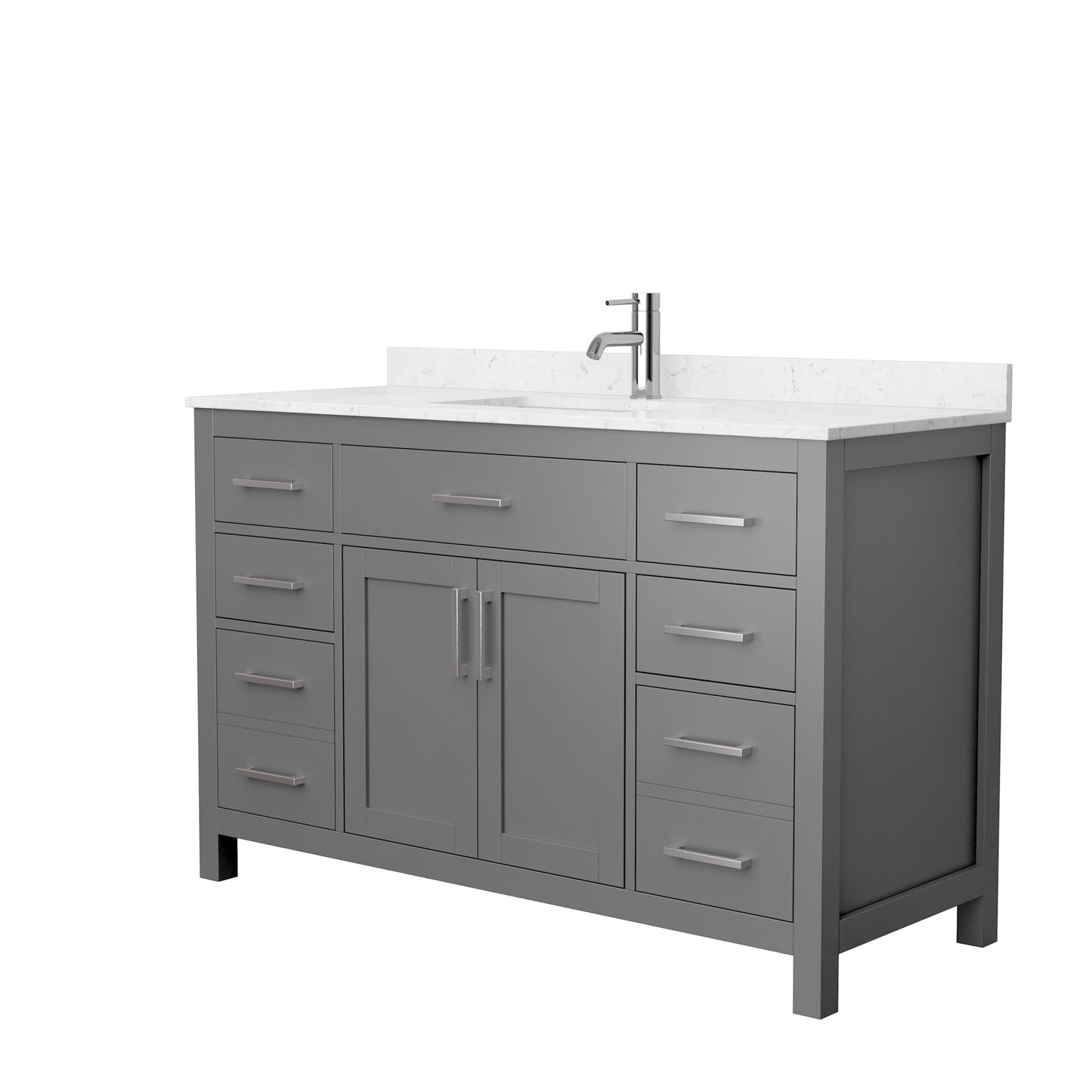 Beckett 54" Single Vanity in Dark Gray, Carrara Cultured Marble Top, Sink