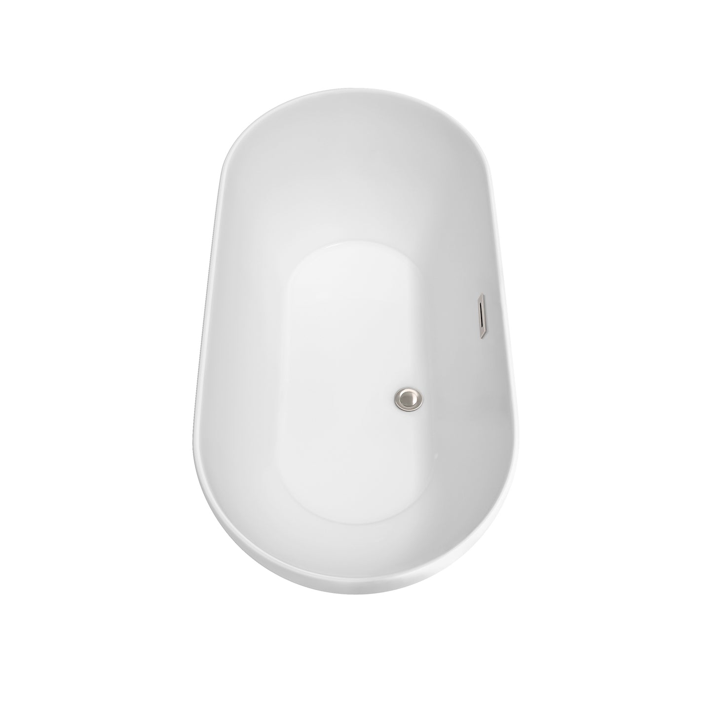 Melissa 60" Freestanding Bathtub in White, Faucet, Overflow Trim in Nickel