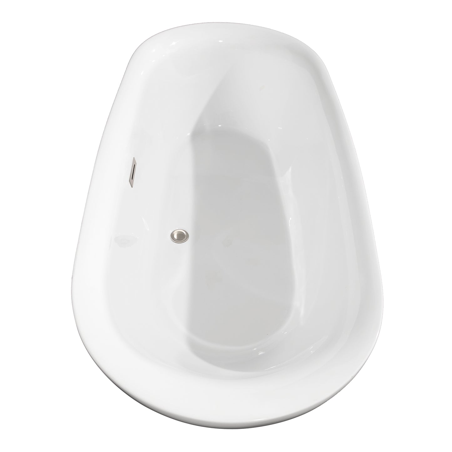 Melissa 71" Freestanding Bathtub in White, Faucet, Overflow Trim in Nickel