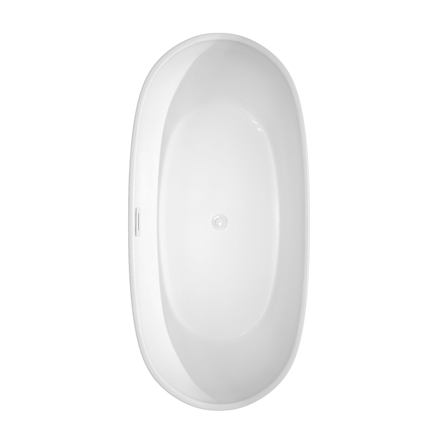 Rebecca 65" Freestanding Bathtub in White, White Trim, Faucet in Brushed Gold