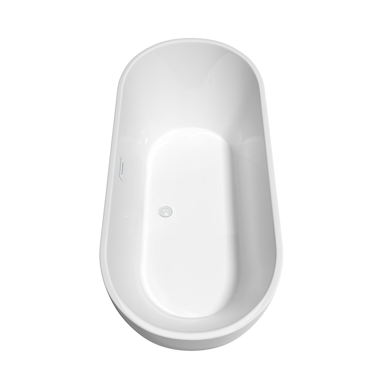 Brooklyn 67" Freestanding Bathtub in White, White Trim, Faucet in Brushed Gold