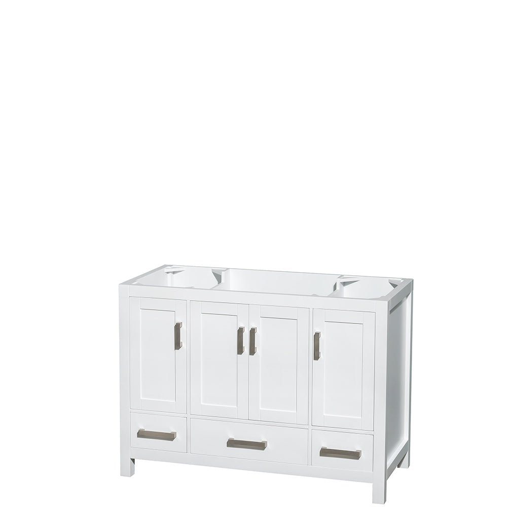 Sheffield 48" Single Vanity in White, Top, Oval Sink, Medicine Cabinet