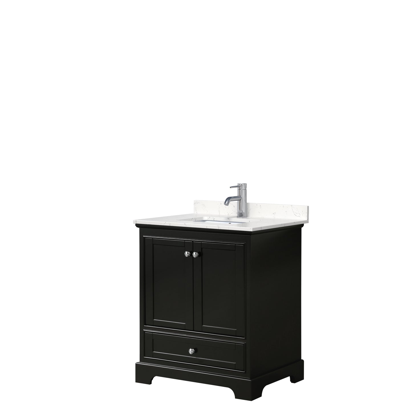 Deborah 30" Single Vanity in Dark Espresso, Carrara Cultured Marble Top, Sink