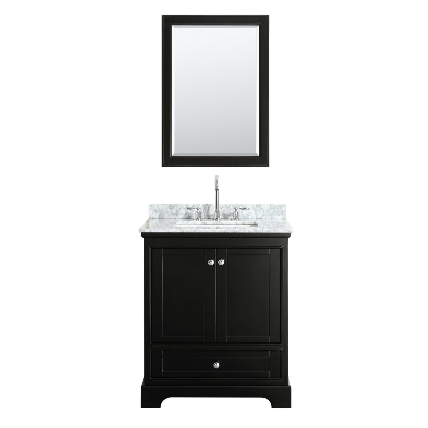 Deborah 30" Single Vanity in Dark Espresso, Top, Square Sink, Medicine Cabinet