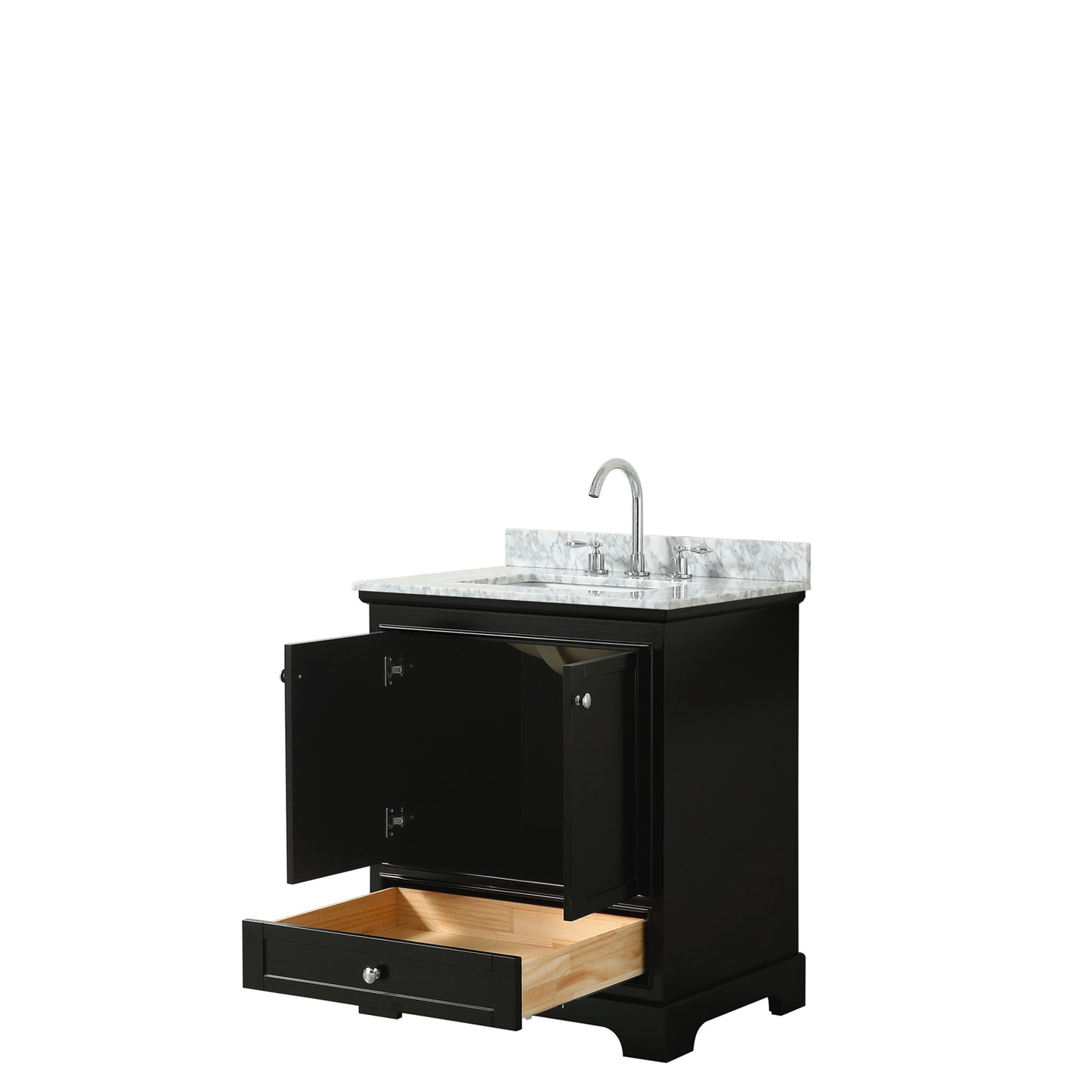Deborah 30" Single Vanity in Dark Espresso, Top, Square Sink, No Mirror