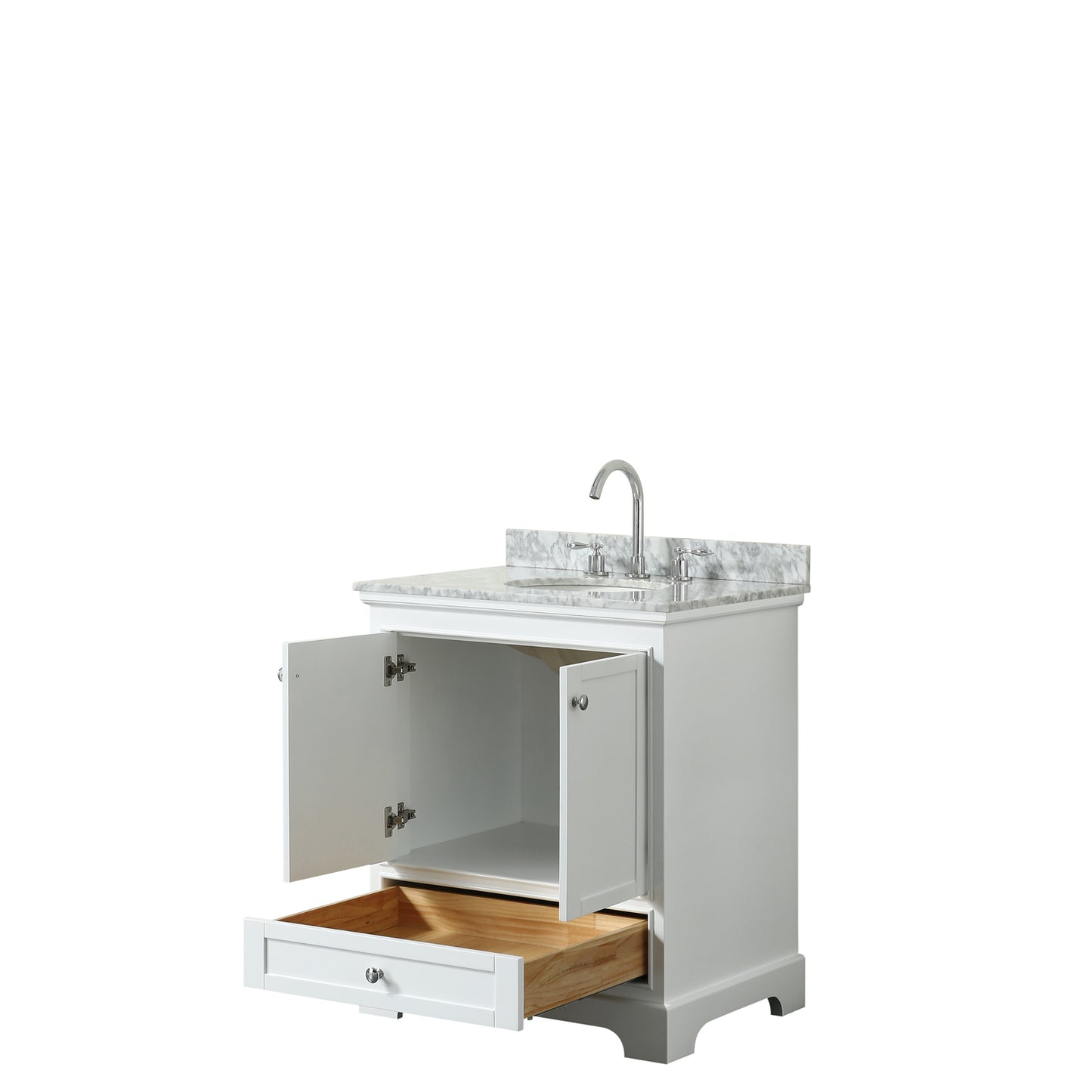 Deborah 30" Single Vanity in White, Top, Oval Sink, No Mirror