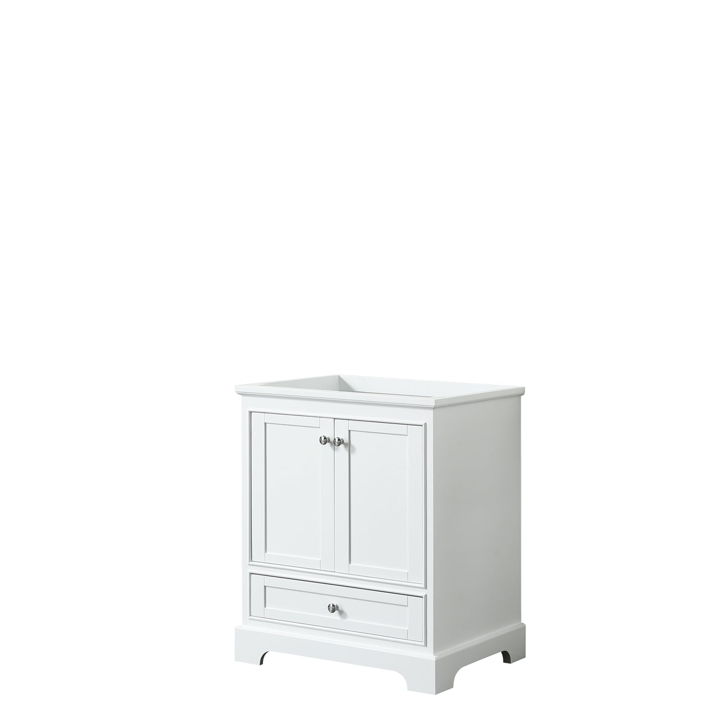 Deborah 30 Inch Single Bathroom Vanity in White, No Countertop, No Sink, and No Mirror