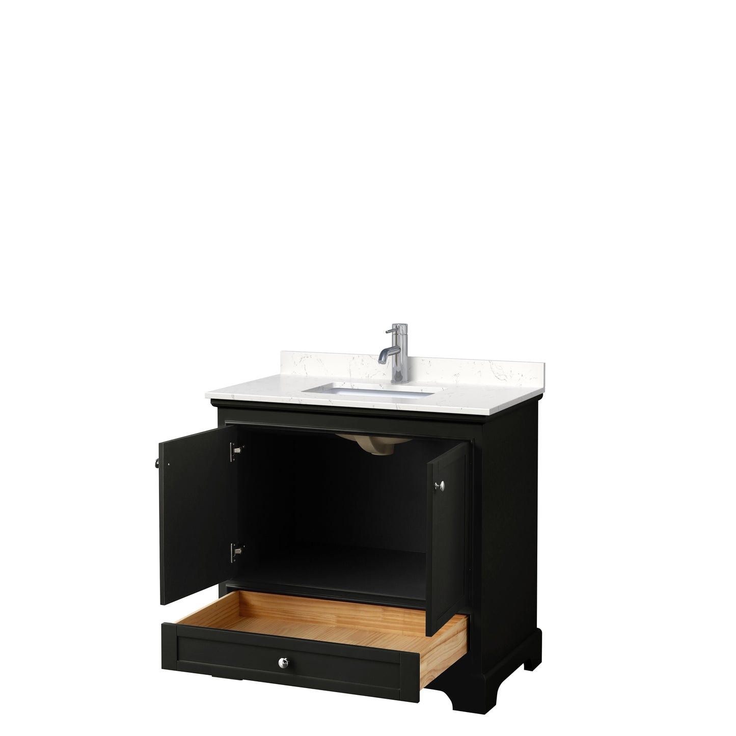 Deborah 36" Single Vanity in Dark Espresso, Carrara Cultured Marble Top, Sink