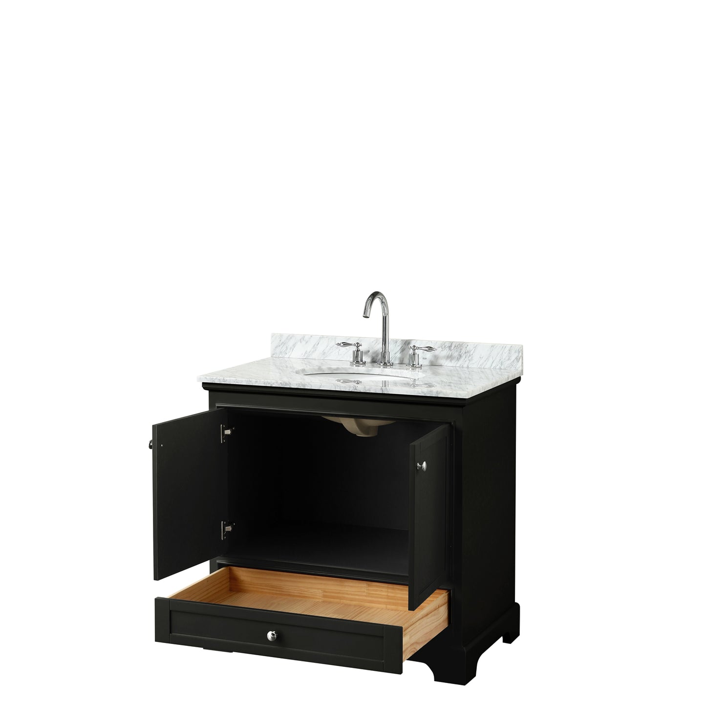 Deborah 36" Single Vanity in Dark Espresso, Top, Oval Sink, No Mirror