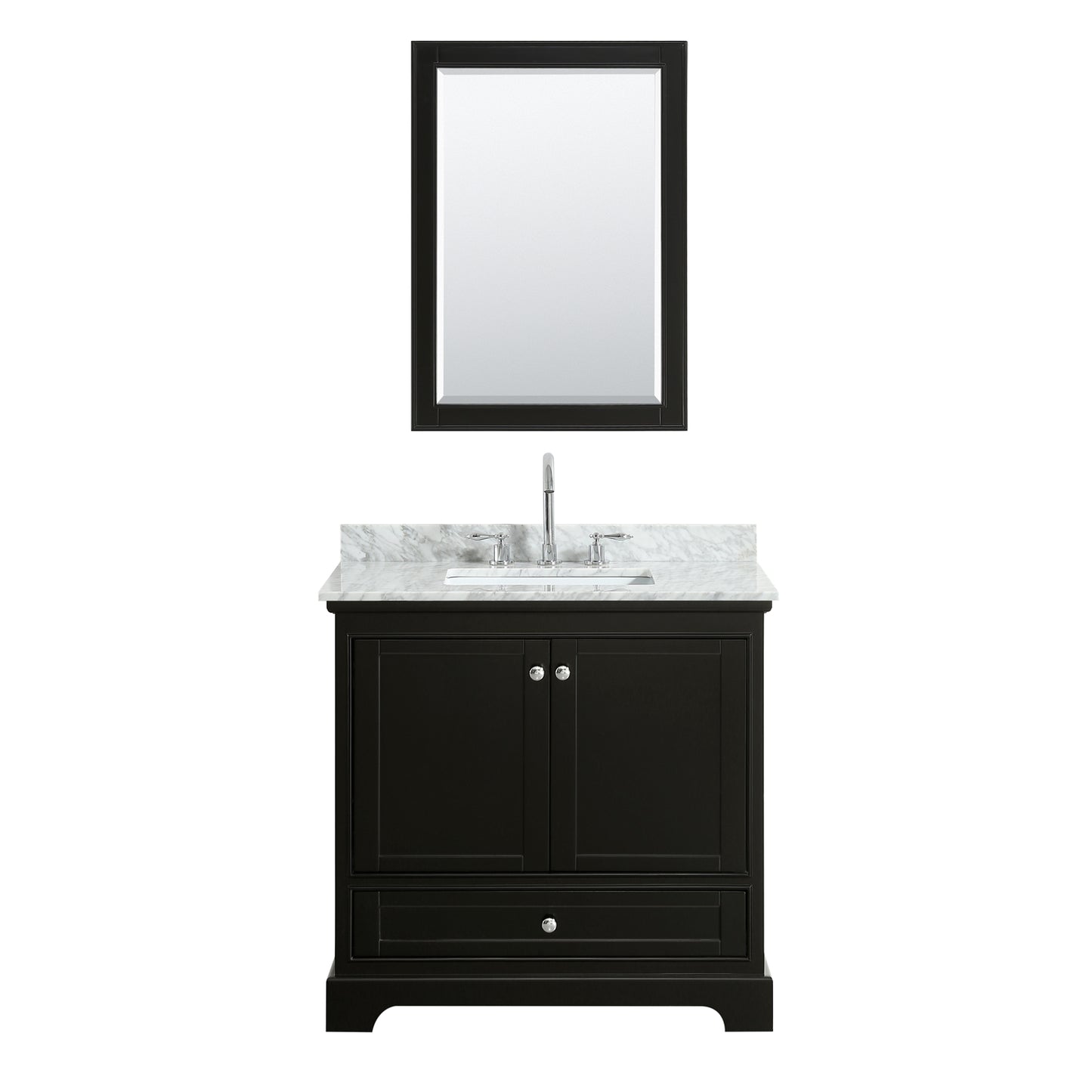 Deborah 36" Single Vanity in Dark Espresso, Top, Square Sink, Medicine Cabinet