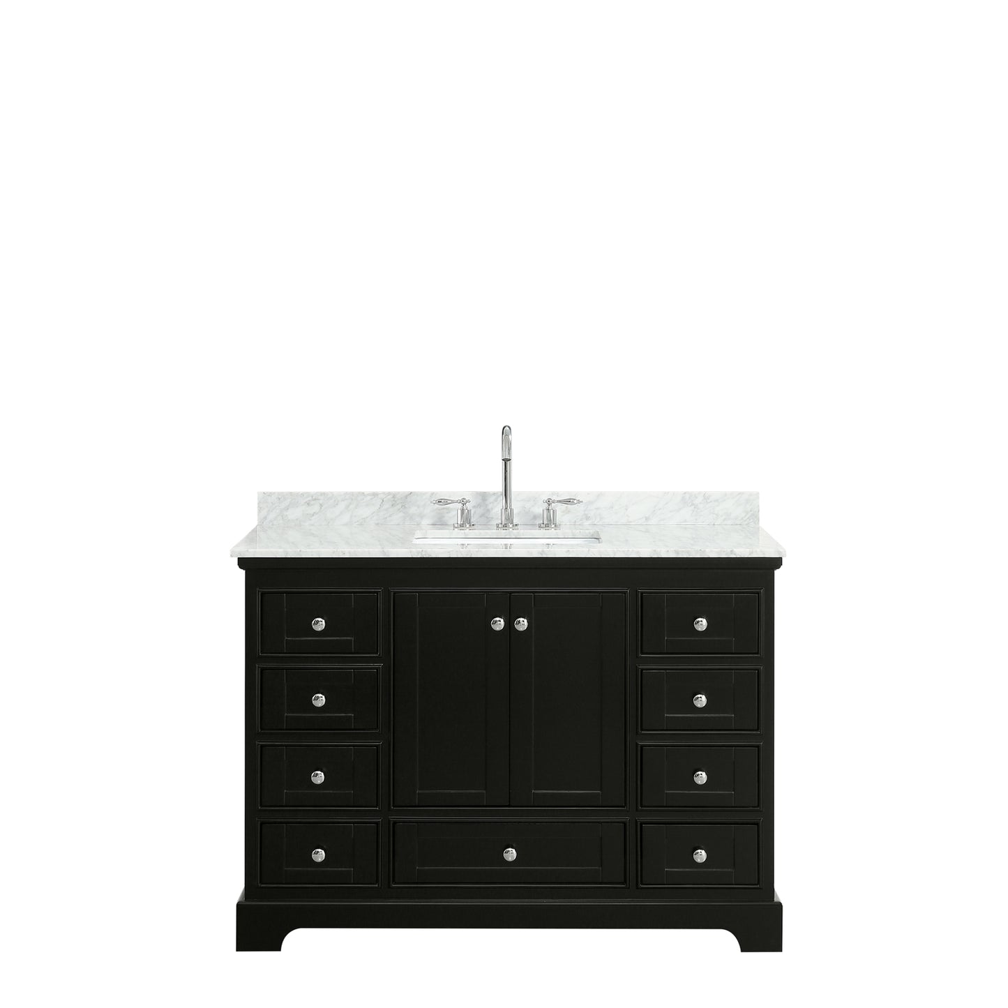 Deborah 48" Single Vanity in Dark Espresso, Top, Square Sink, No Mirror