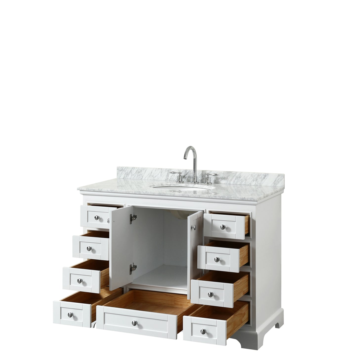 Deborah 48" Single Vanity in White, Top, Oval Sink, No Mirror