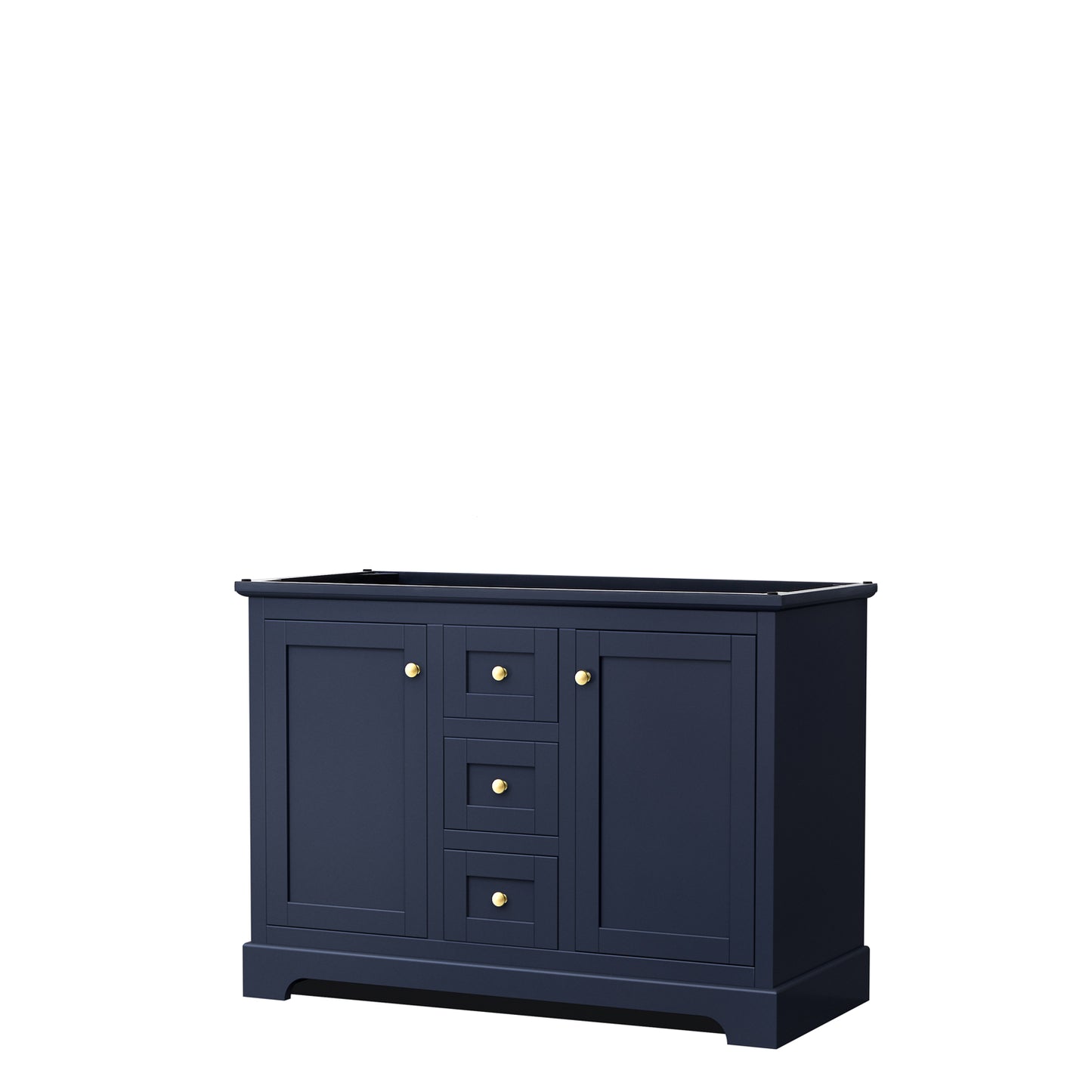 Avery 48" Double Vanity in Dark Blue, No Top, No Sinks, No Mirror