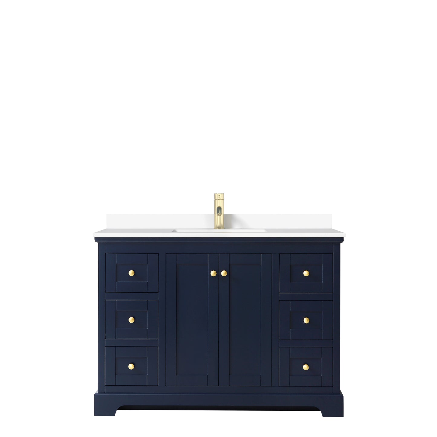 Avery 48" Single Vanity in Dark Blue, White Cultured Marble Top, Sink