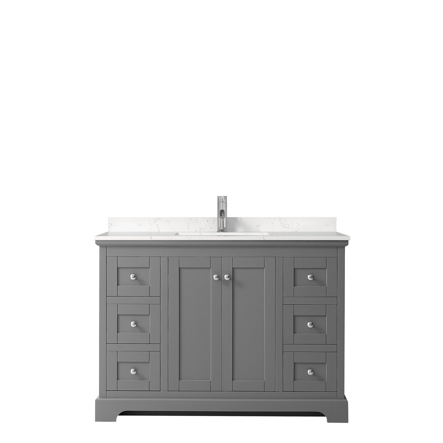 Avery 48" Single Vanity in Dark Gray, Carrara Cultured Marble Top, Sink