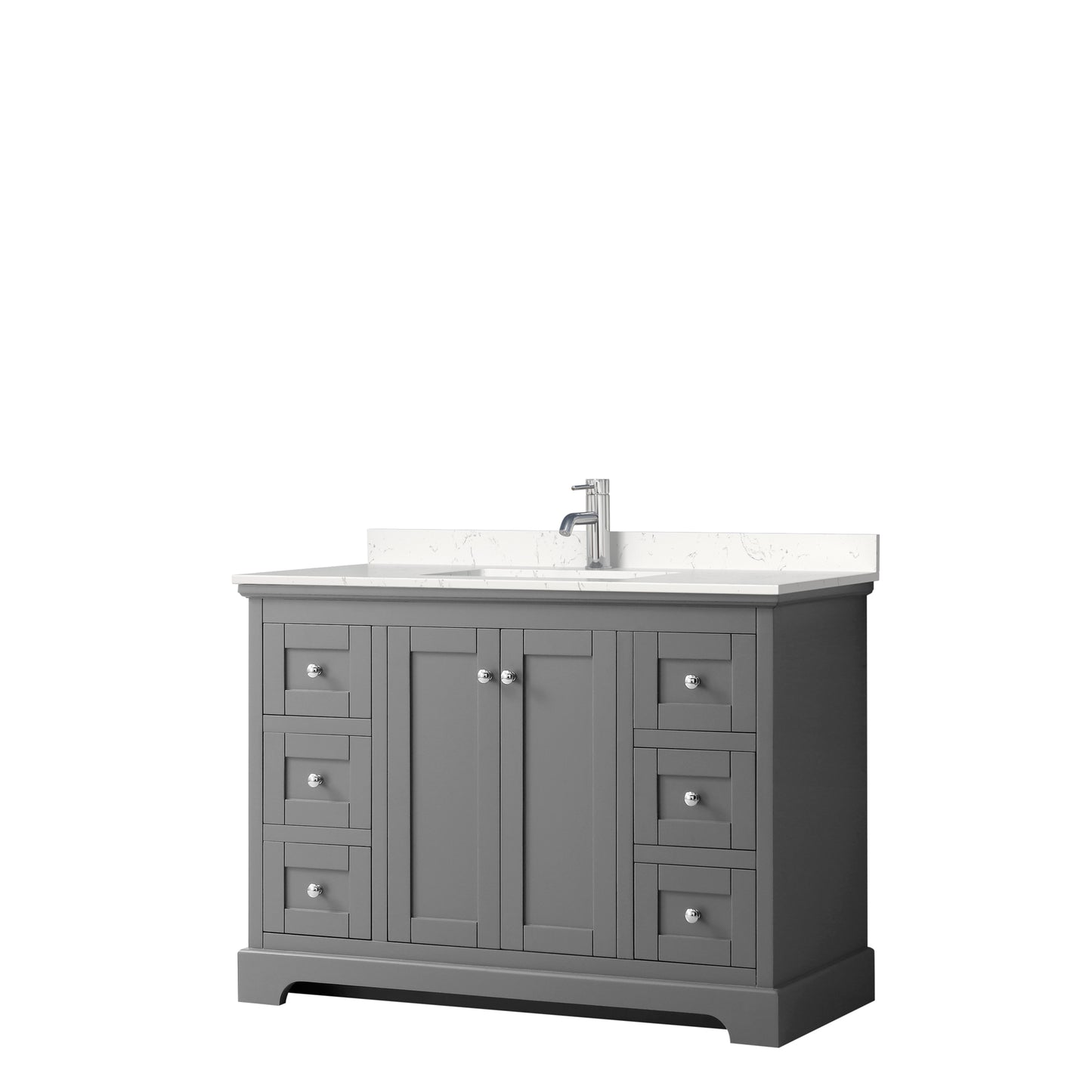 Avery 48" Single Vanity in Dark Gray, Carrara Cultured Marble Top, Sink