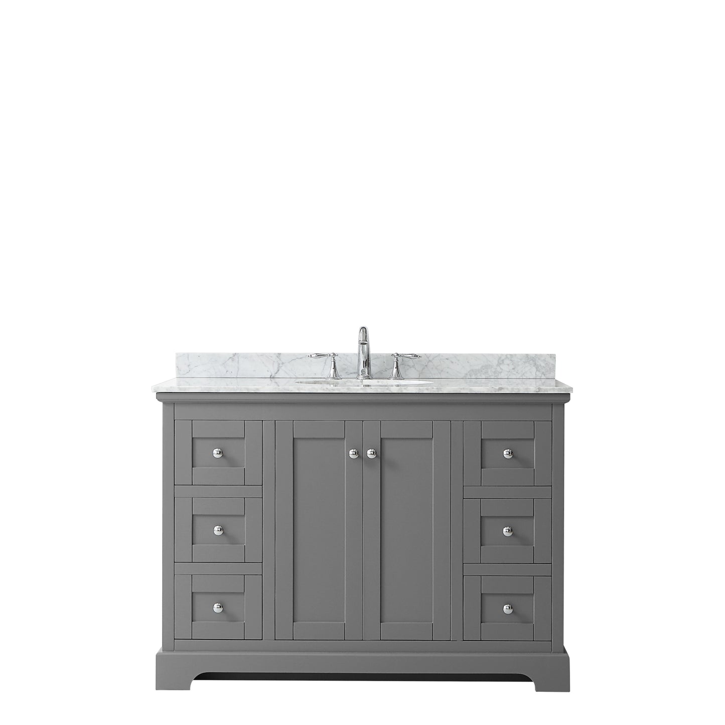 Avery 48" Single Vanity in Dark Gray, Top, Oval Sink, No Mirror