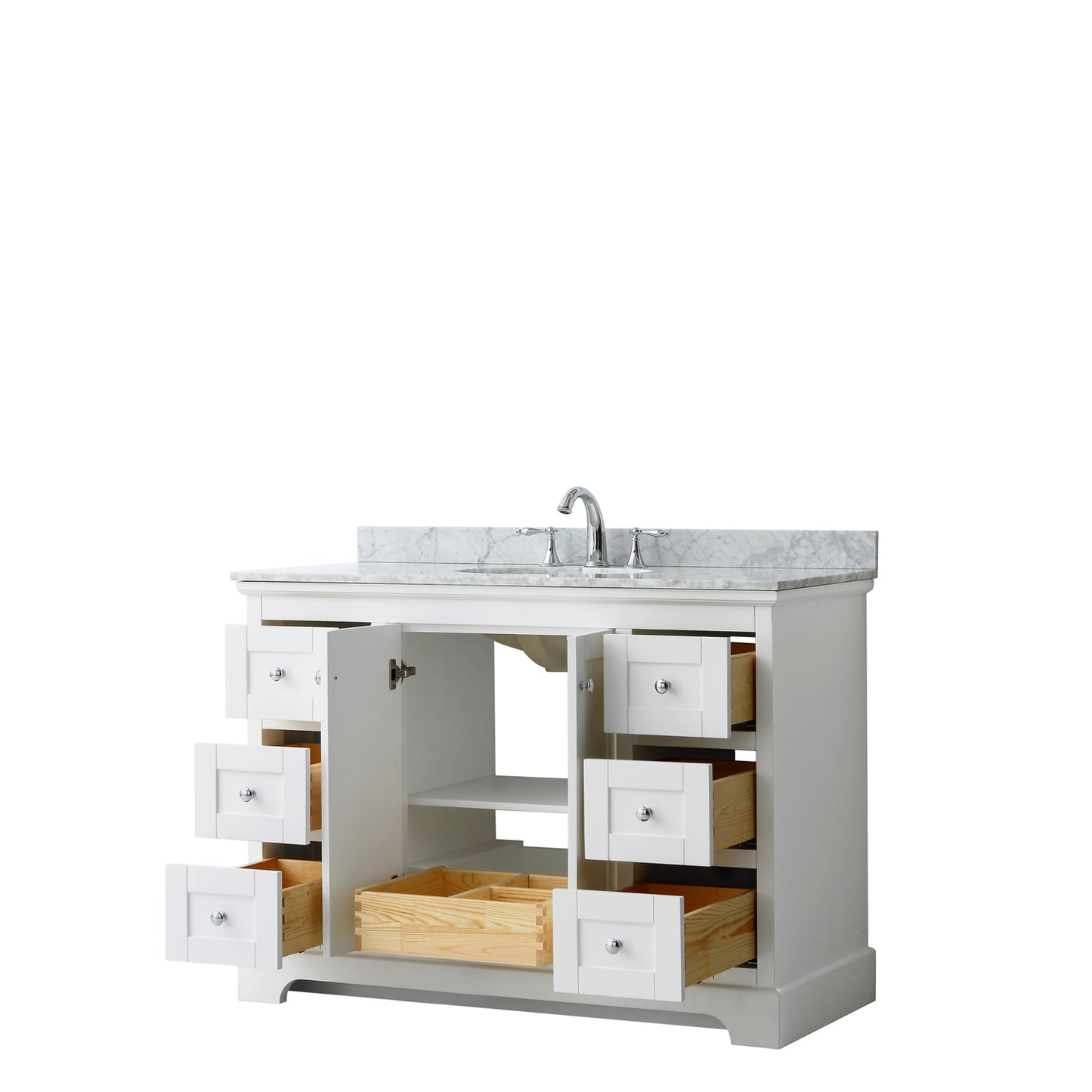 Avery 48" Single Vanity in White, Top, Oval Sink, No Mirror