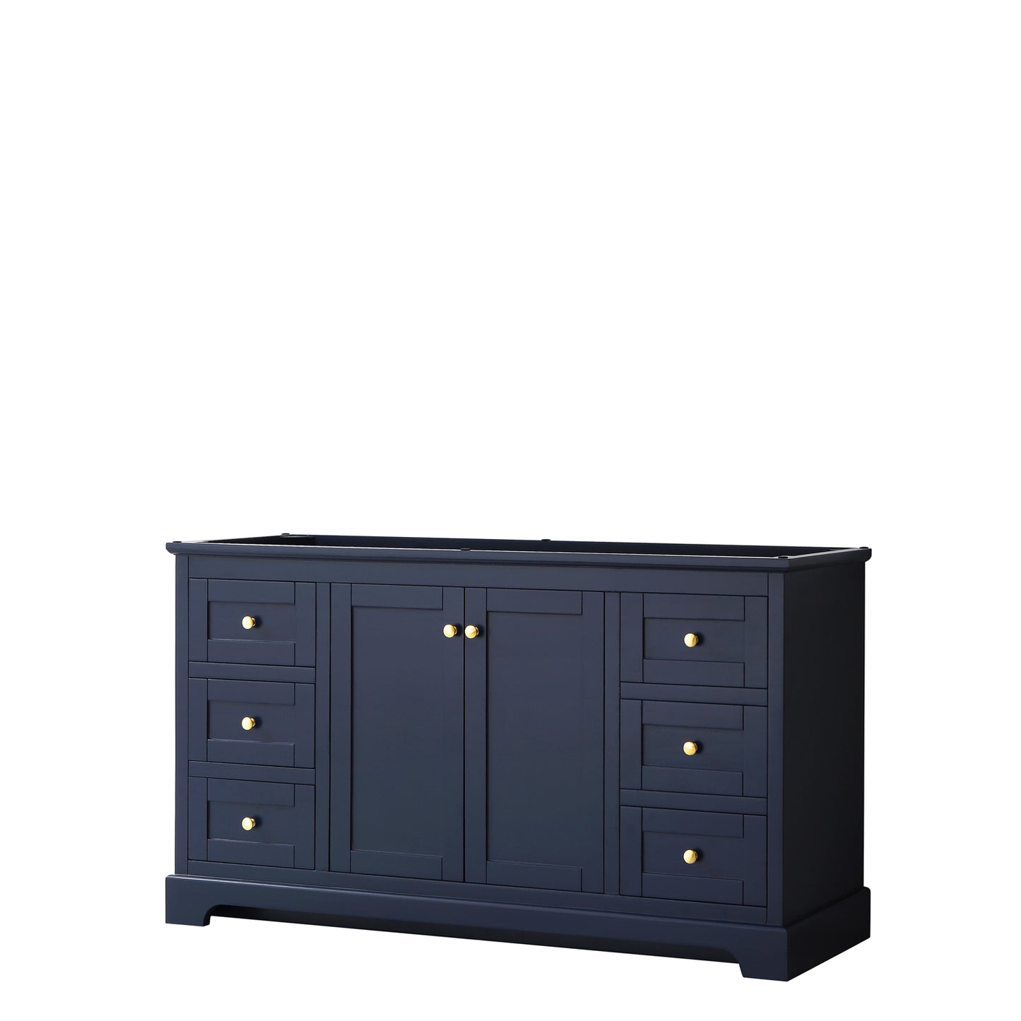 Avery 60" Single Vanity in Dark Blue, No Top, No Sink, No Mirror