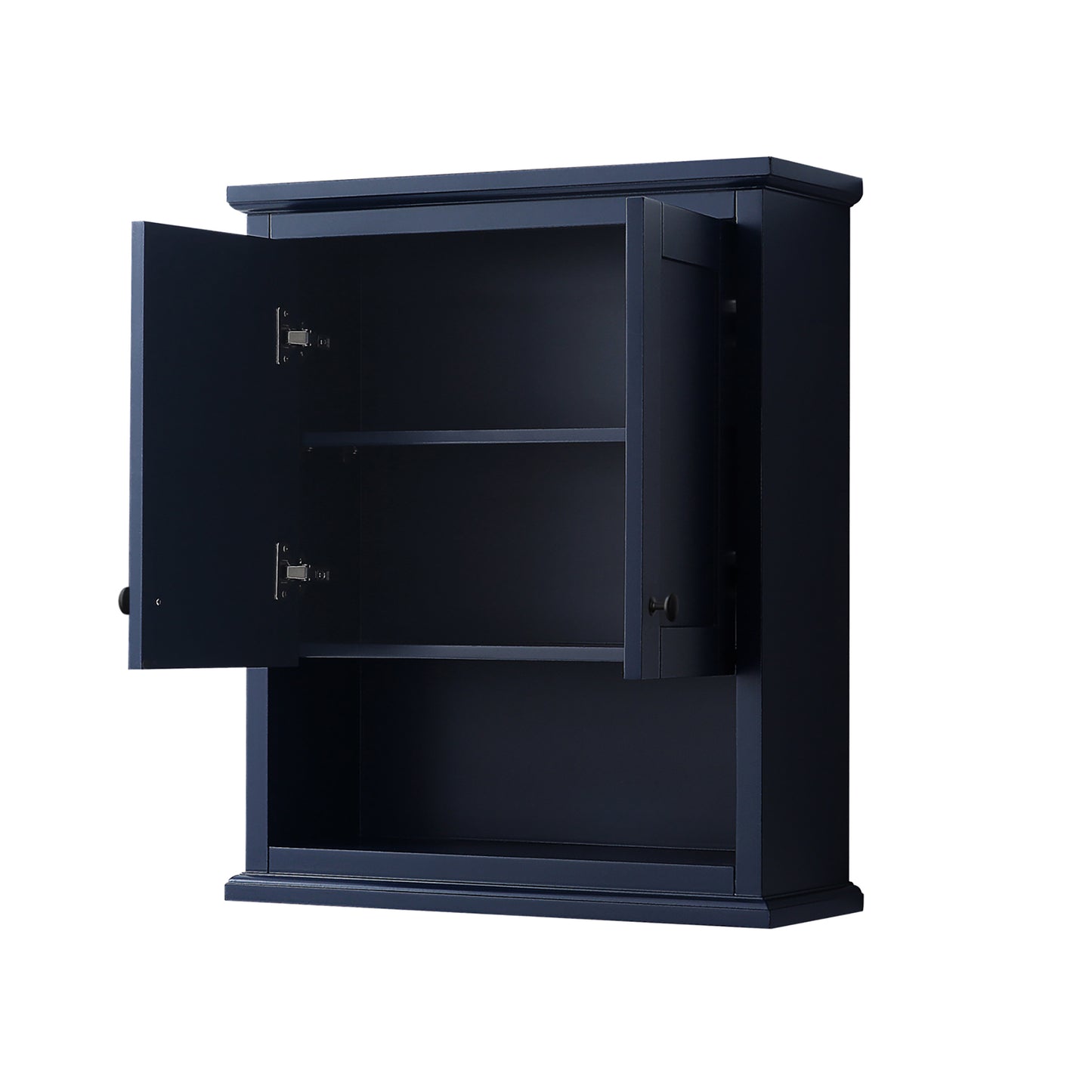 Avery Over-the-Toilet Bathroom Wall-Mounted Storage Cabinet in Blue, Black Trim