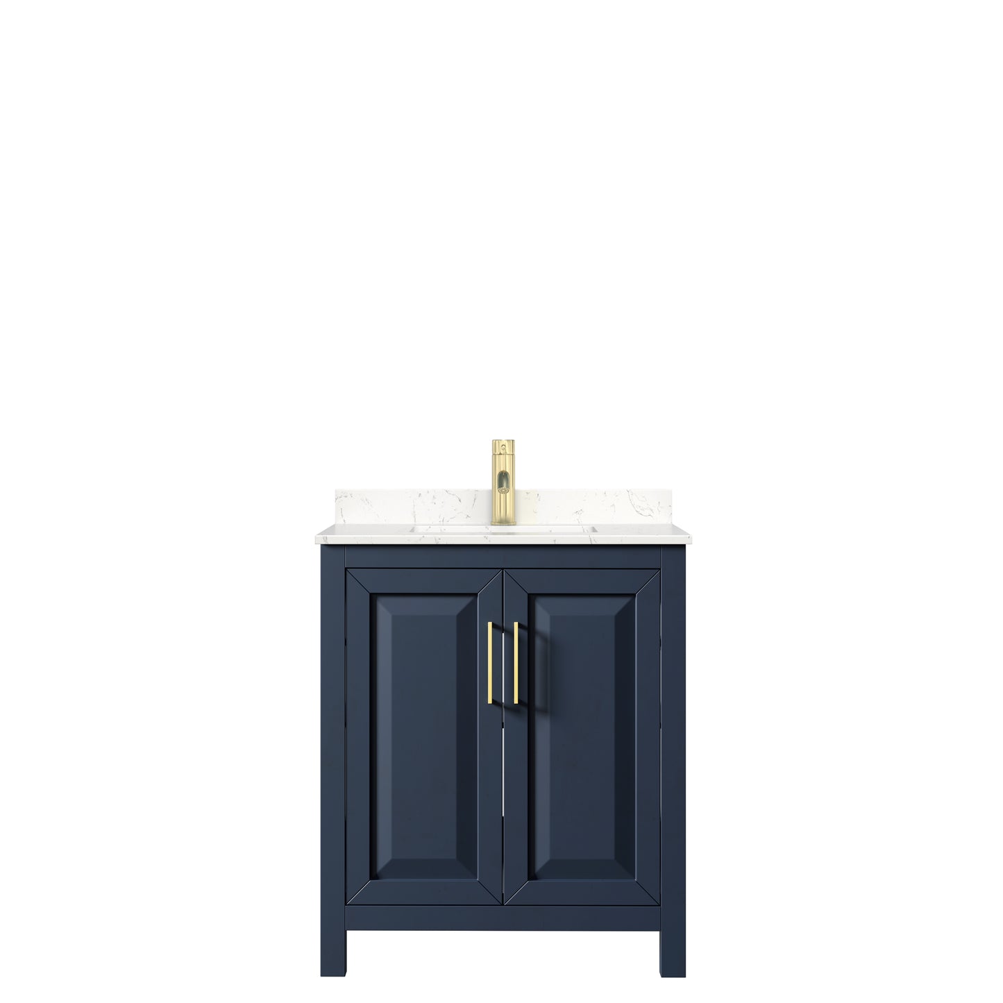Daria 30" Single Vanity in Dark Blue, Carrara Cultured Marble Top, Sink