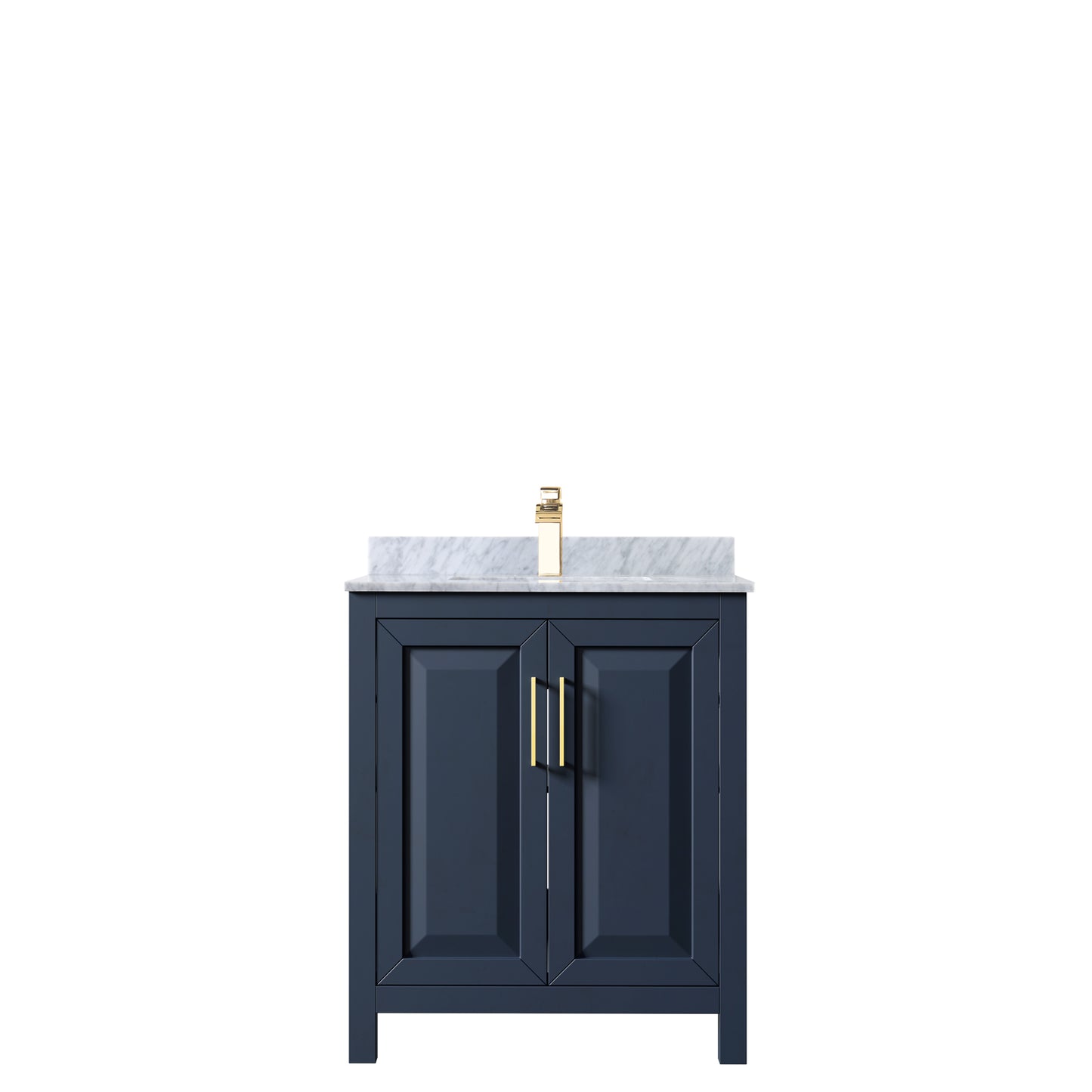 Daria 30" Single Vanity in Dark Blue, Top, Square Sink, No Mirror