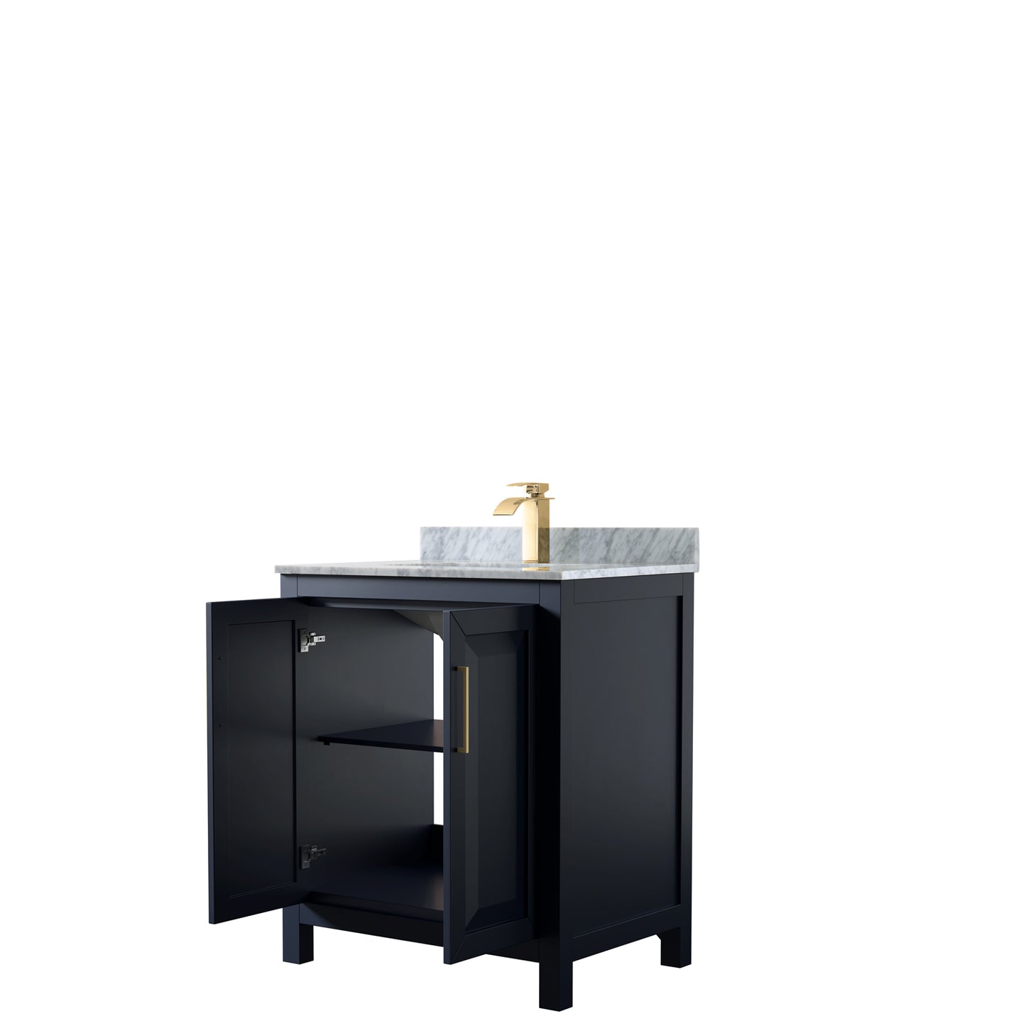 Daria 30" Single Vanity in Dark Blue, Top, Square Sink, No Mirror
