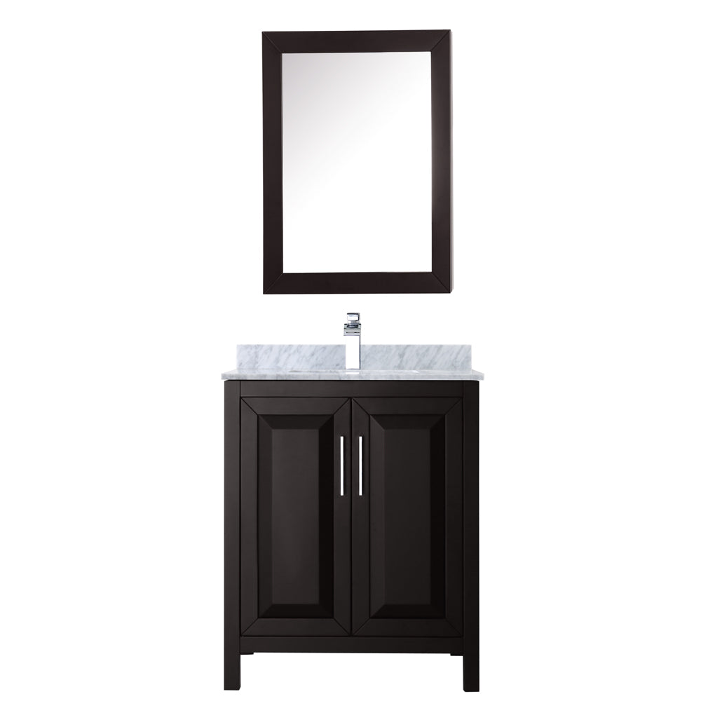 Daria 30" Single Vanity in Dark Espresso, Top, Square Sink, Medicine Cabinet