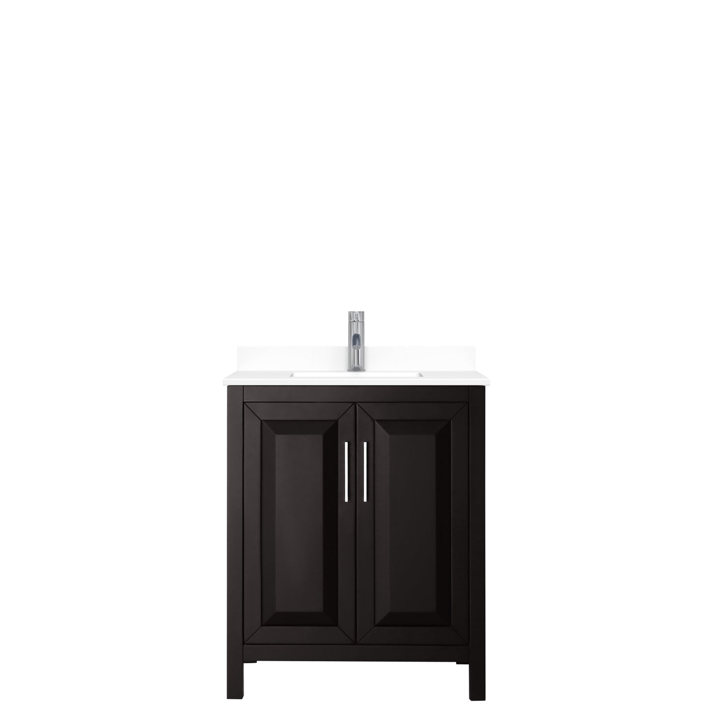 Daria 30" Single Vanity in Dark Espresso, White Cultured Marble Top, Sink