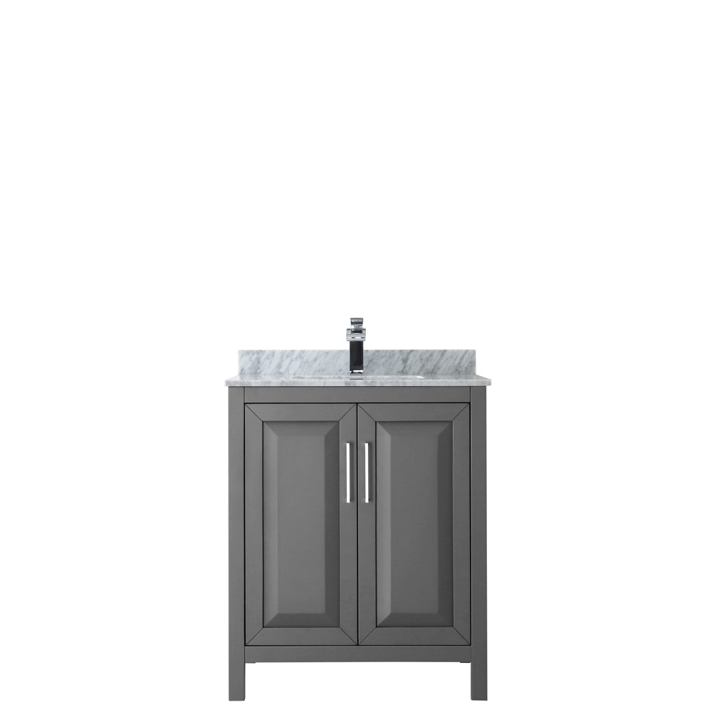 Daria 30" Single Vanity in Dark Gray, Top, Square Sink, No Mirror