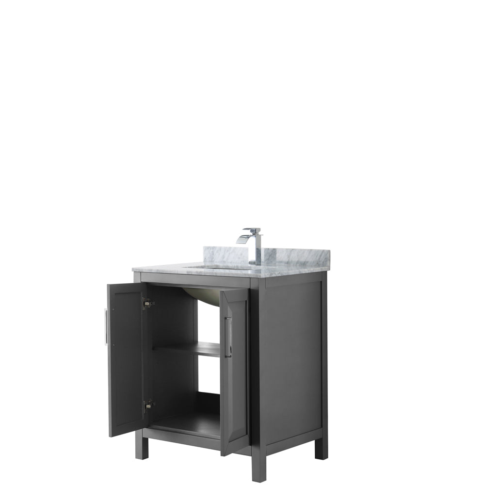 Daria 30" Single Vanity in Dark Gray, Top, Square Sink, No Mirror