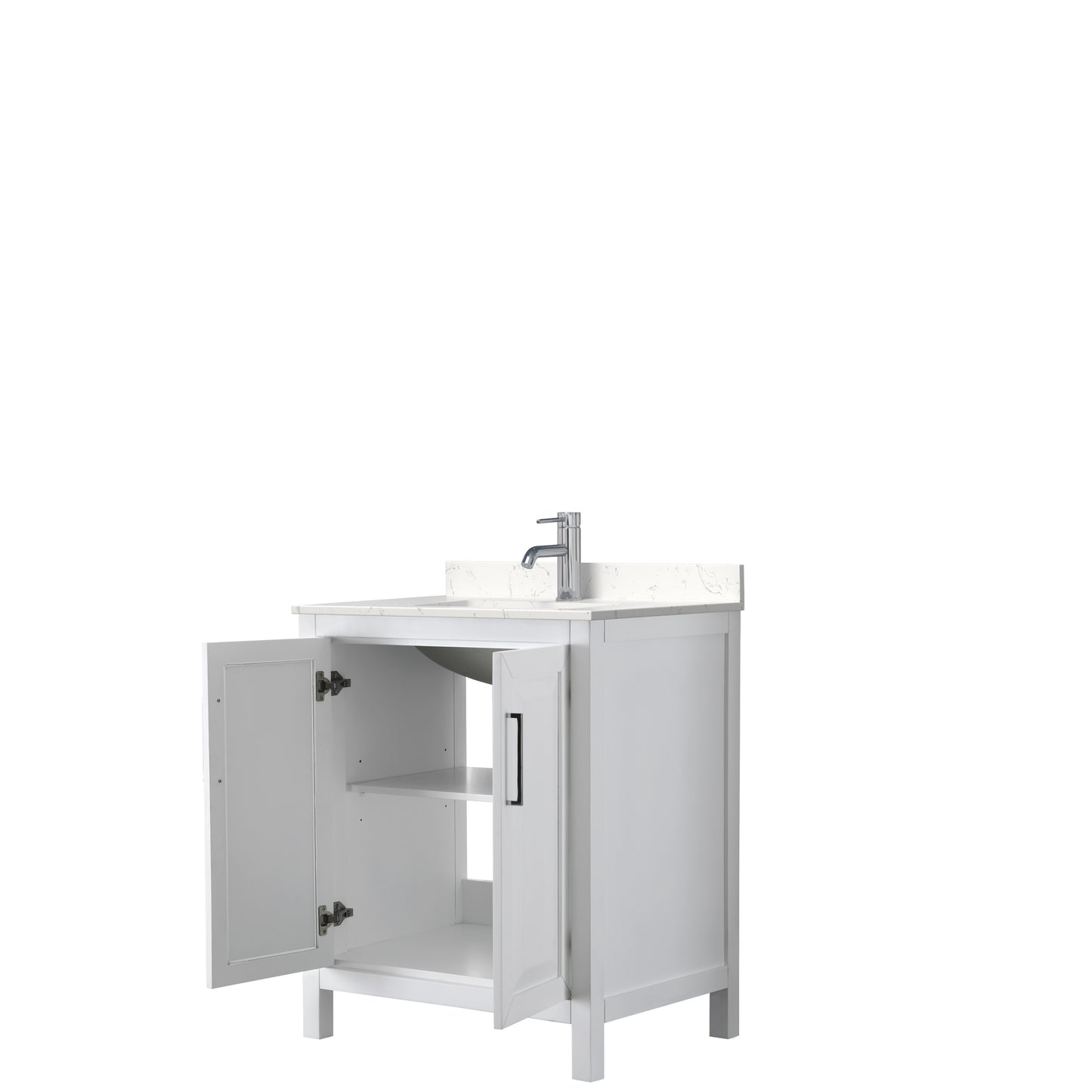 Daria 30" Single Vanity in White, Carrara Cultured Marble Top, Sink