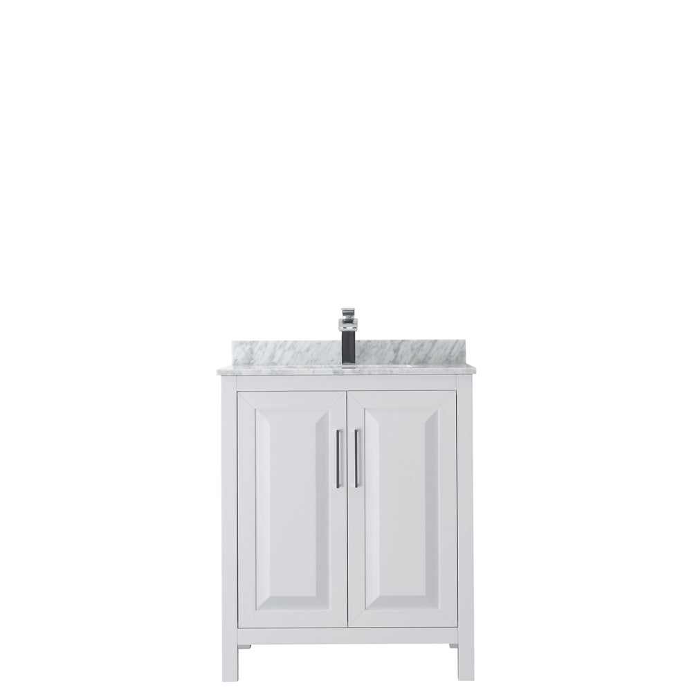 Daria 30" Single Vanity in White, Top, Square Sink, No Mirror