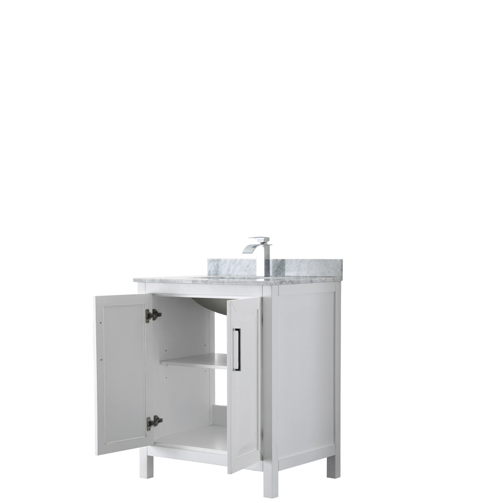 Daria 30" Single Vanity in White, Top, Square Sink, No Mirror