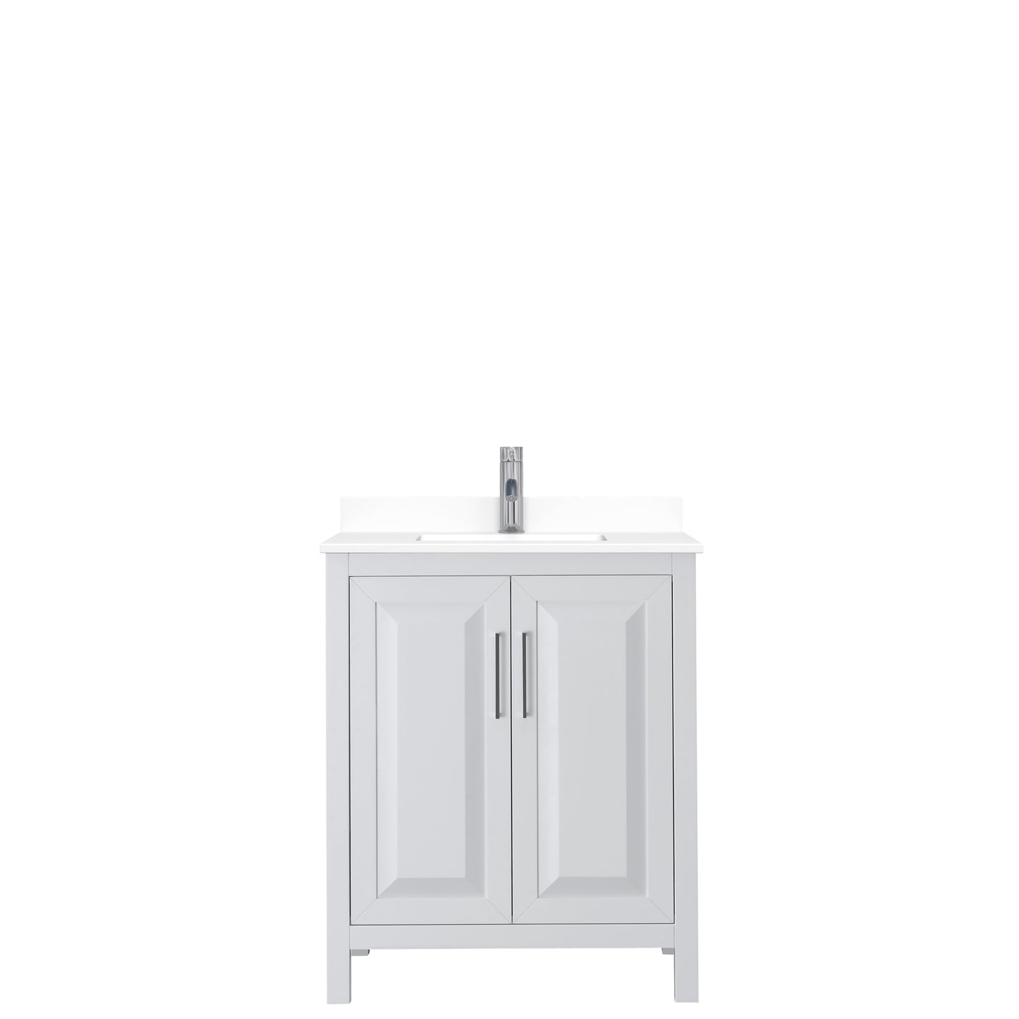 Daria 30" Single Vanity in White, White Cultured Marble Top, Sink
