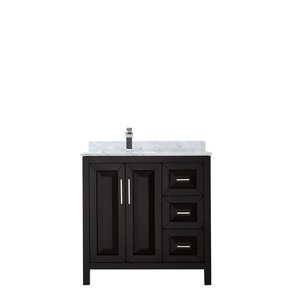 Daria 36" Single Vanity in Dark Espresso, Top, Square Sink, No Mirror