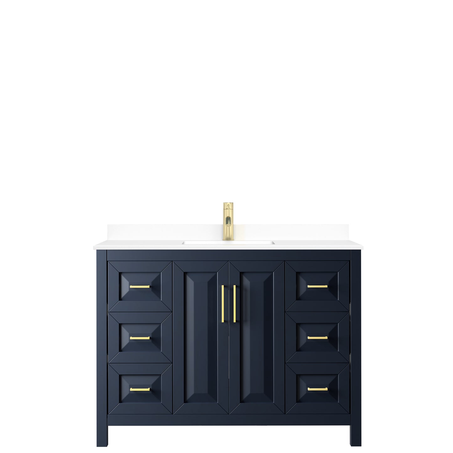 Daria 48" Single Vanity in Dark Blue, White Cultured Marble Top, Sink